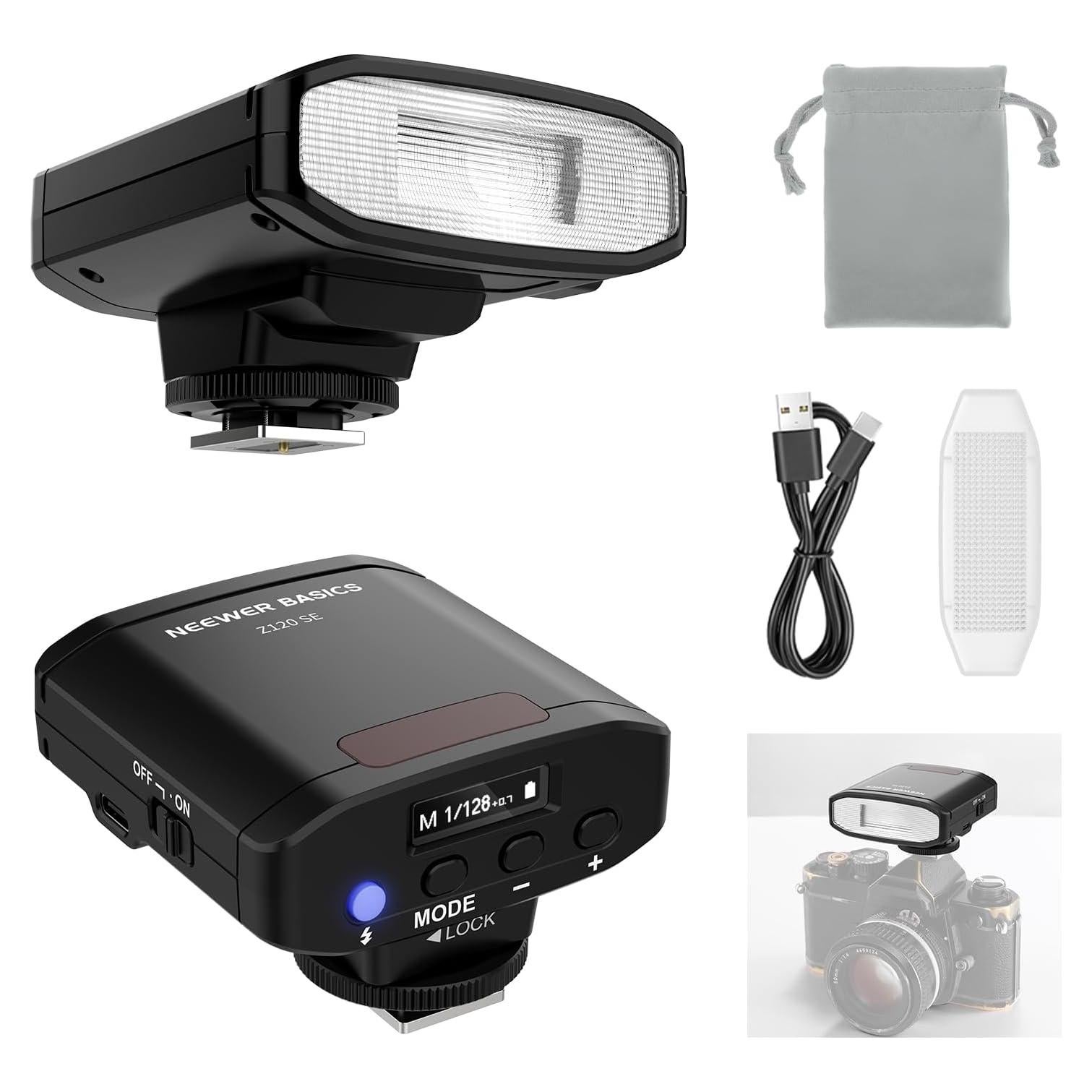 Flash de Cámara NEEWER Z120 SE 5600K GN12 Compacto