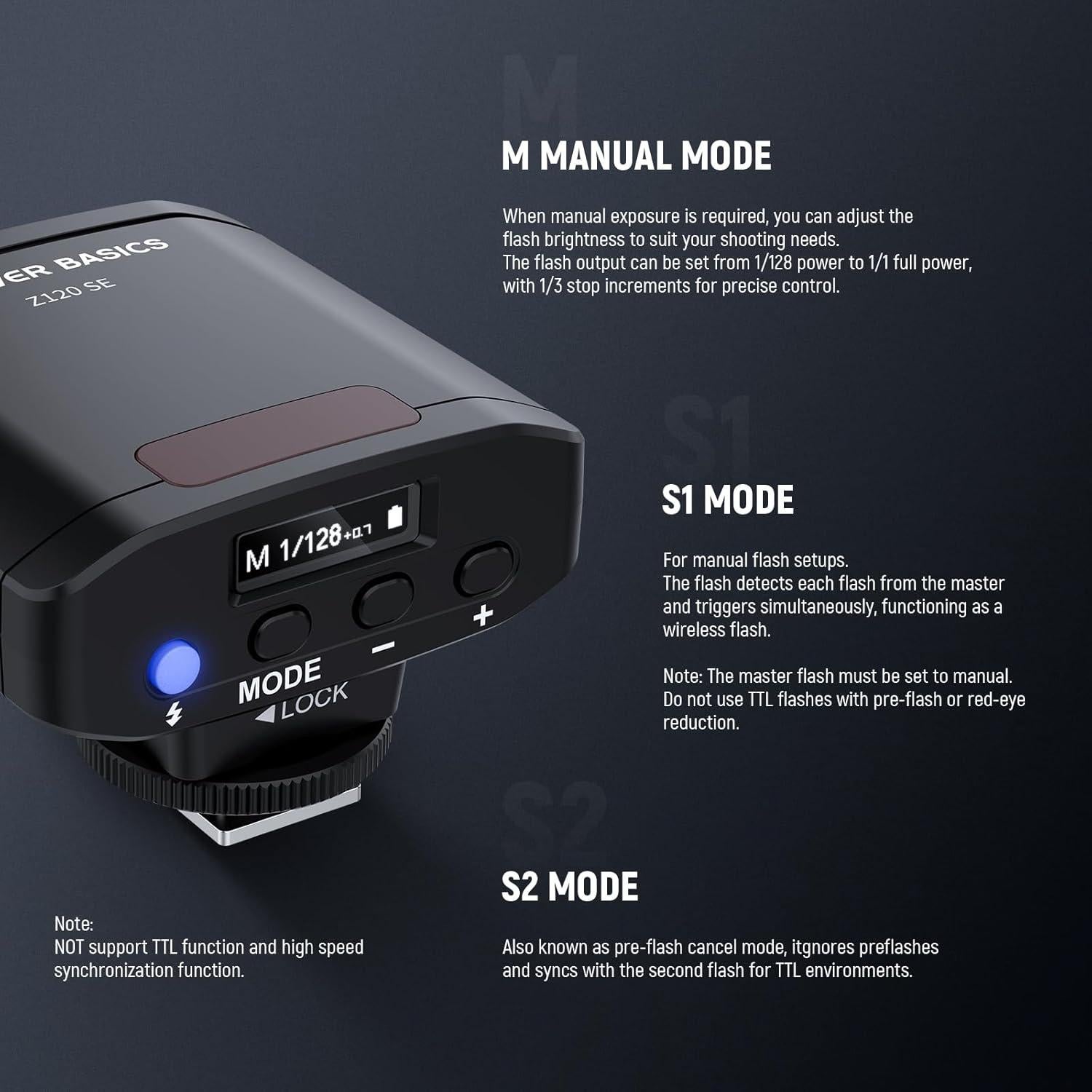 Flash de Cámara NEEWER Z120 SE 5600K GN12 Compacto