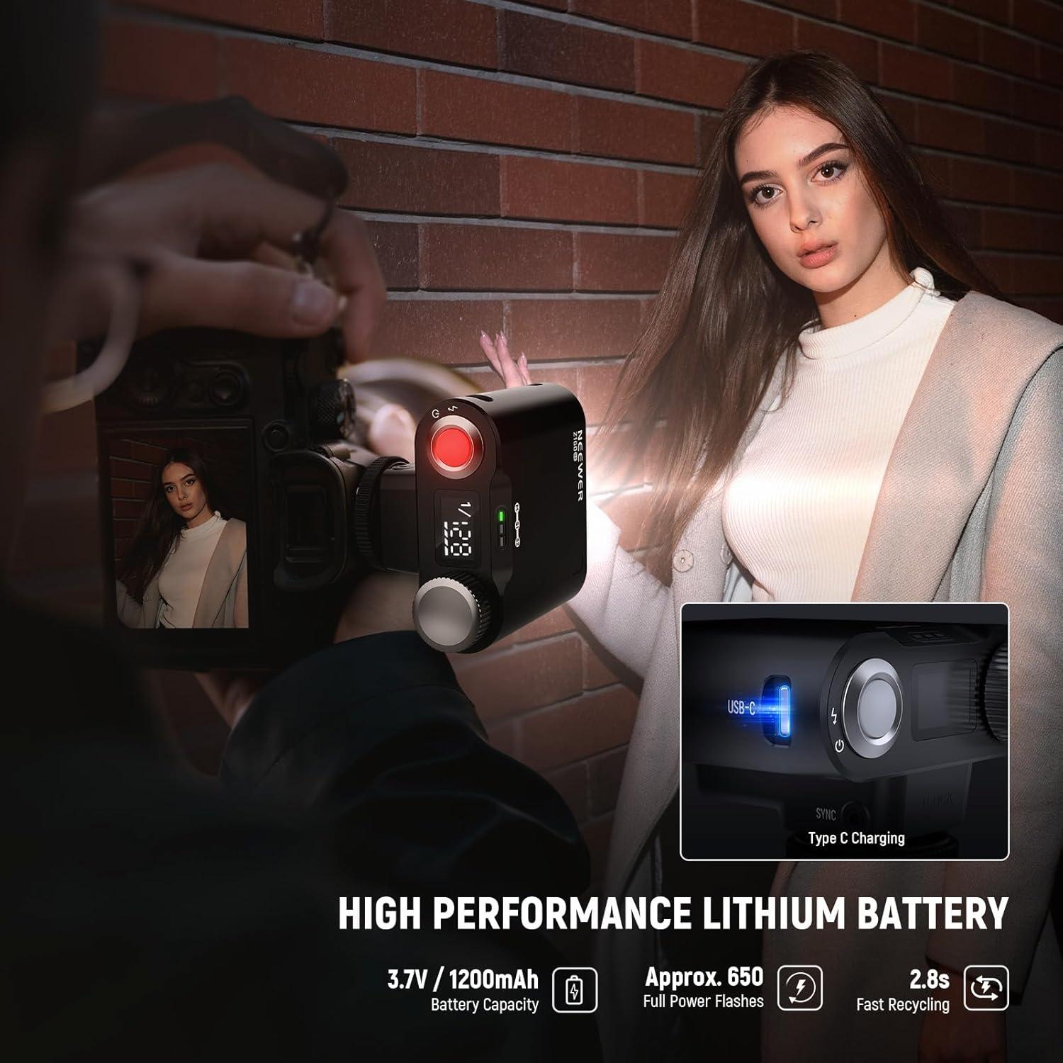 Flash NEEWER Z160 SE para Cámara, 20Ws GN15, 6000K