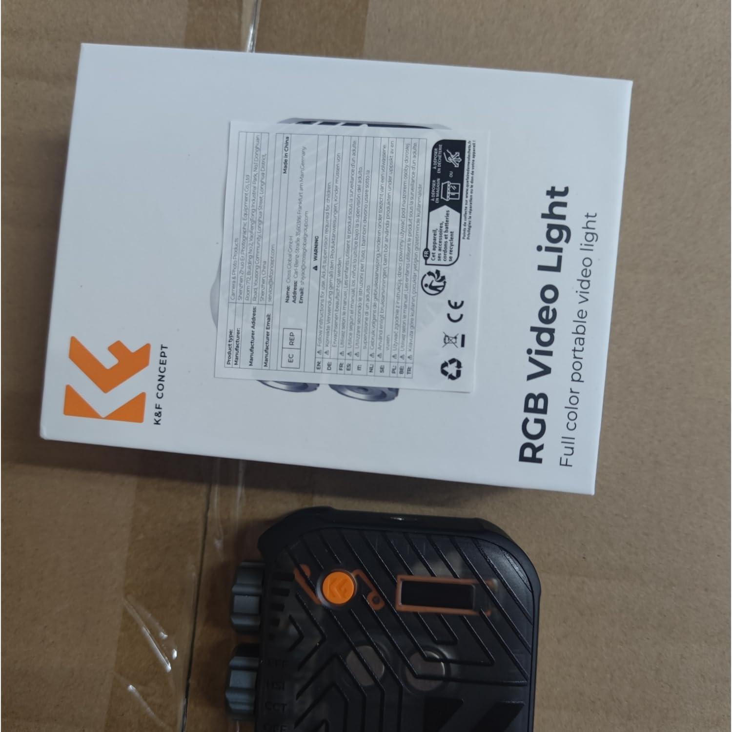 Luz de Video RGB K&F Concept Portátil LED 2000mAh 2500K-9900K