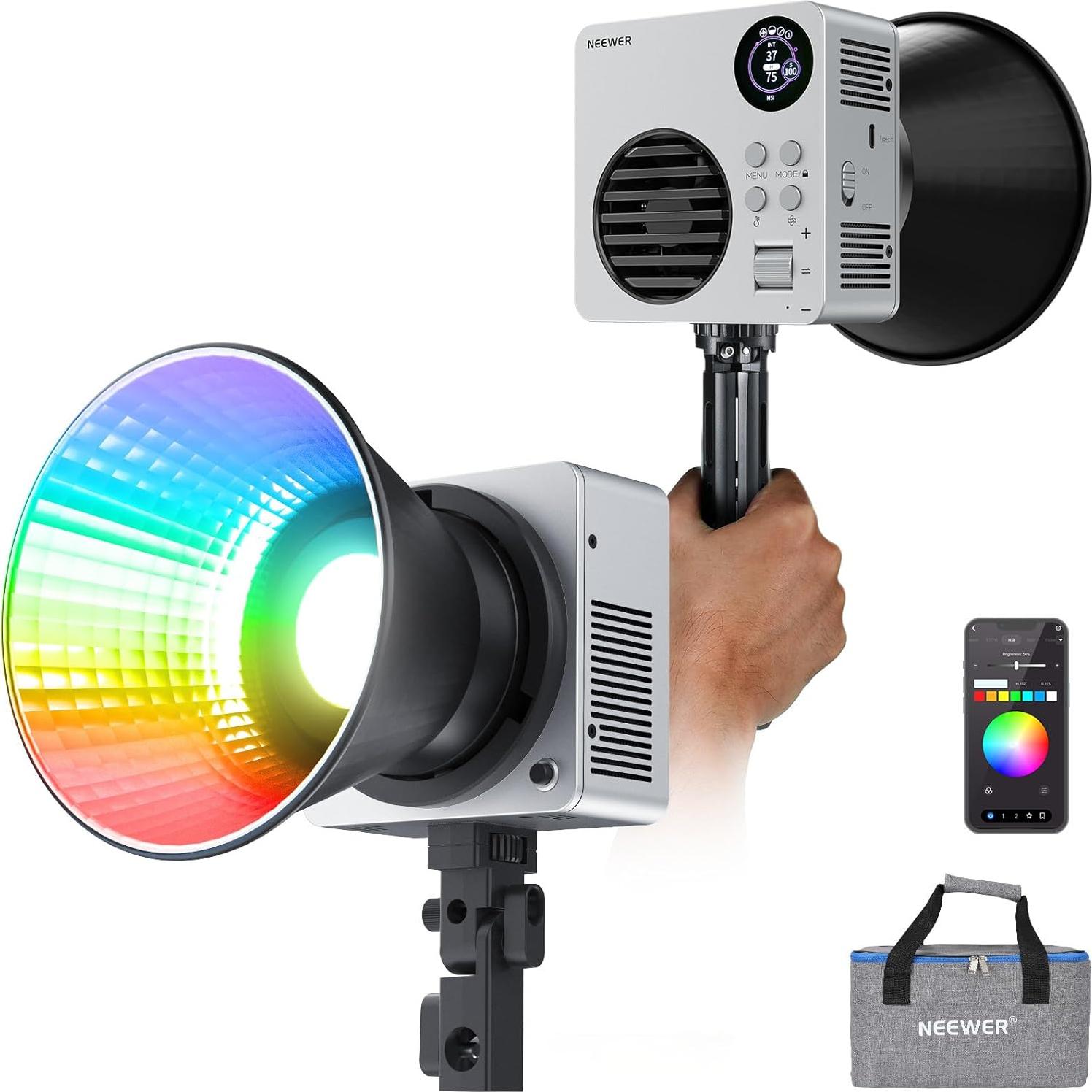 Luz LED RGB NEEWER HB80C 80W con Batería 72Wh y Flash 200Ws