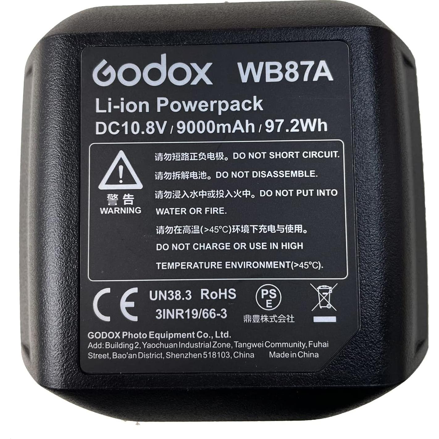 Batería Godox WB87A 10.8V 9000mAh para Flashes AD600