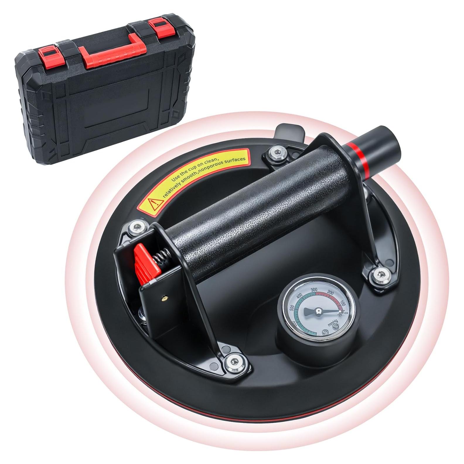 Ventosa de vidrio BaoNeedy 20.32 cm 480LBS con manómetro