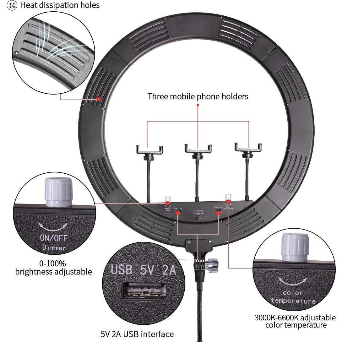 Anillo de luz grande 63.5cm GSKAIWEN 75W bi-color regulable