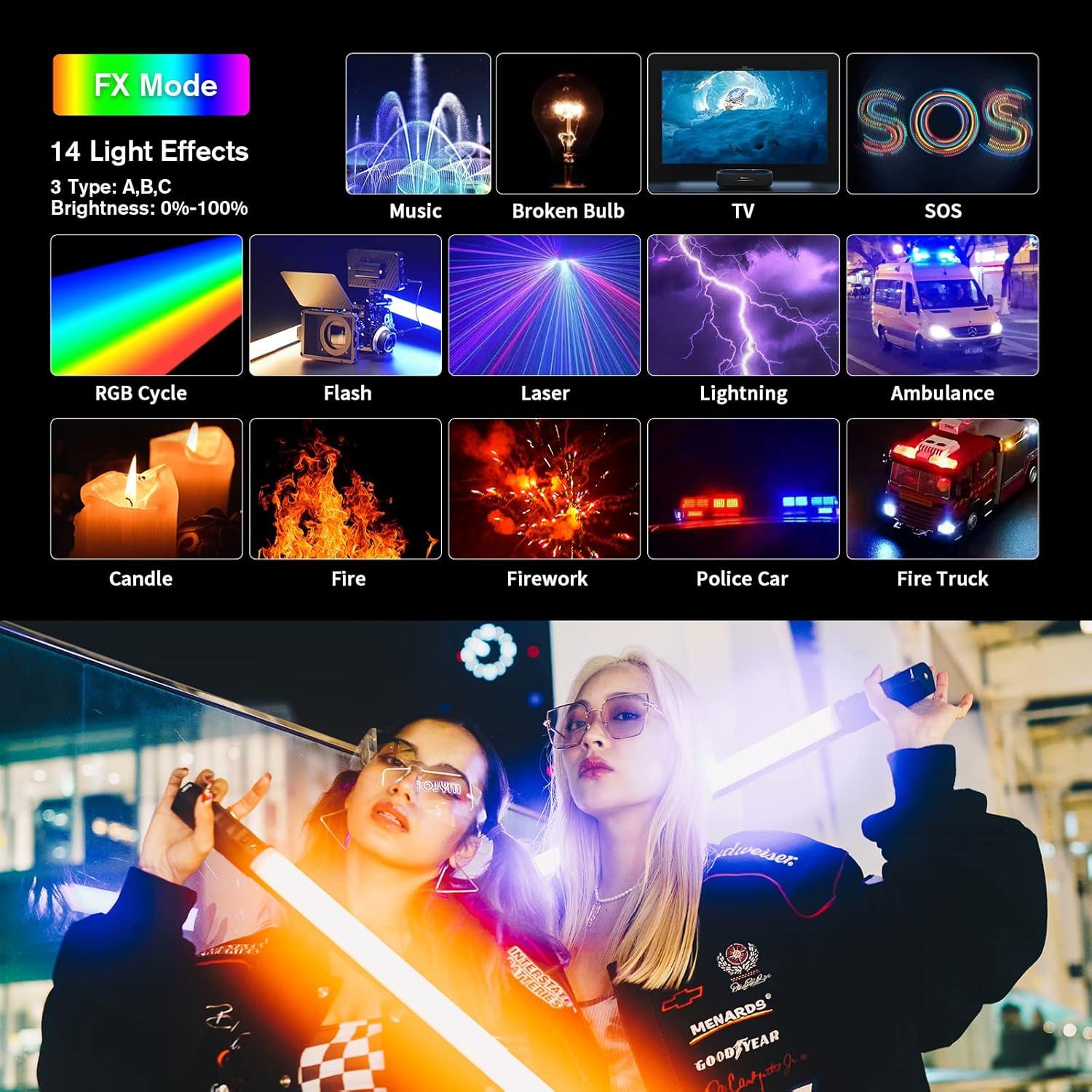 Varita de Luz LED RGB SIRUI T60 Portátil 74cm Batería Recargable