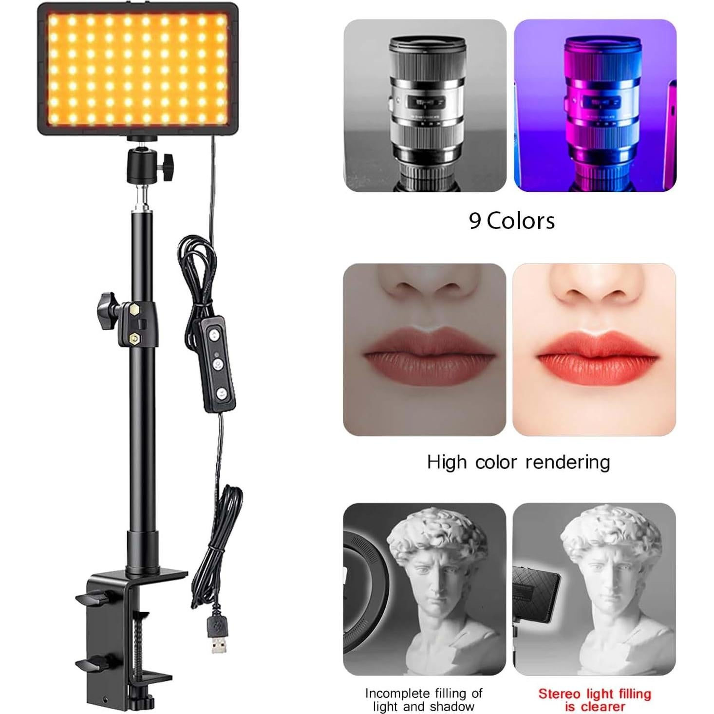 Luz LED de Escritorio YouPro PB004 con 9 Filtros de Color