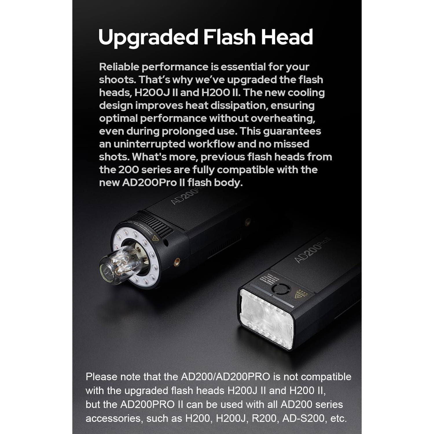 Flash de Estudio Portátil Godox AD200 Pro II 200Ws TTL HSS