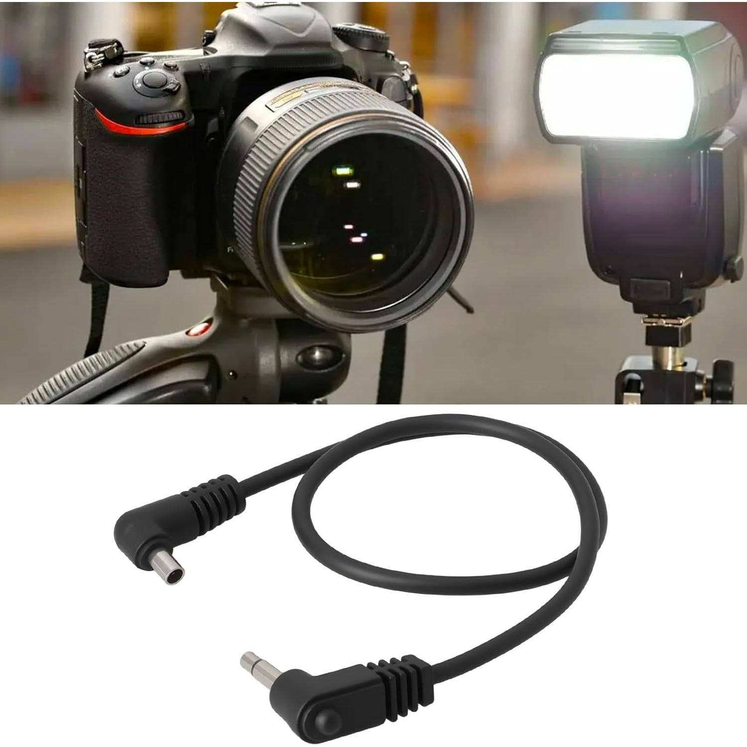 2 Cables de Sincronización PC 3.5mm para Fotografía Estudio