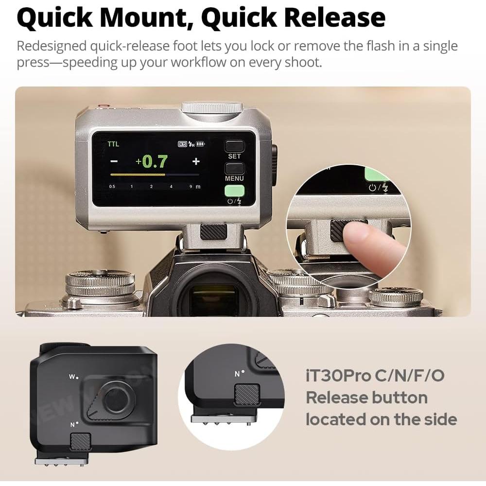 Flash Godox iT30 Pro C para Canon, TTL, HSS 1/8000s, 120g