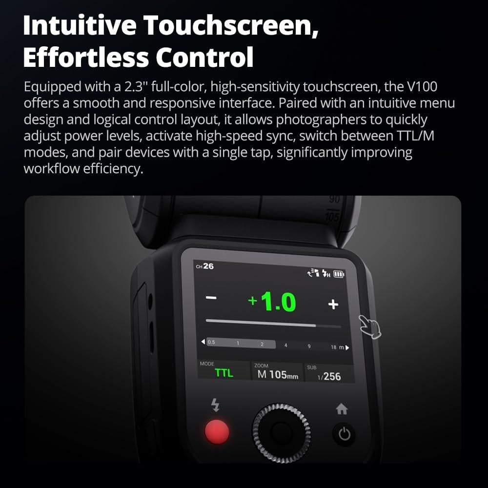 Flash Godox V100S para Cámara Sony 100Ws TTL Li-ion