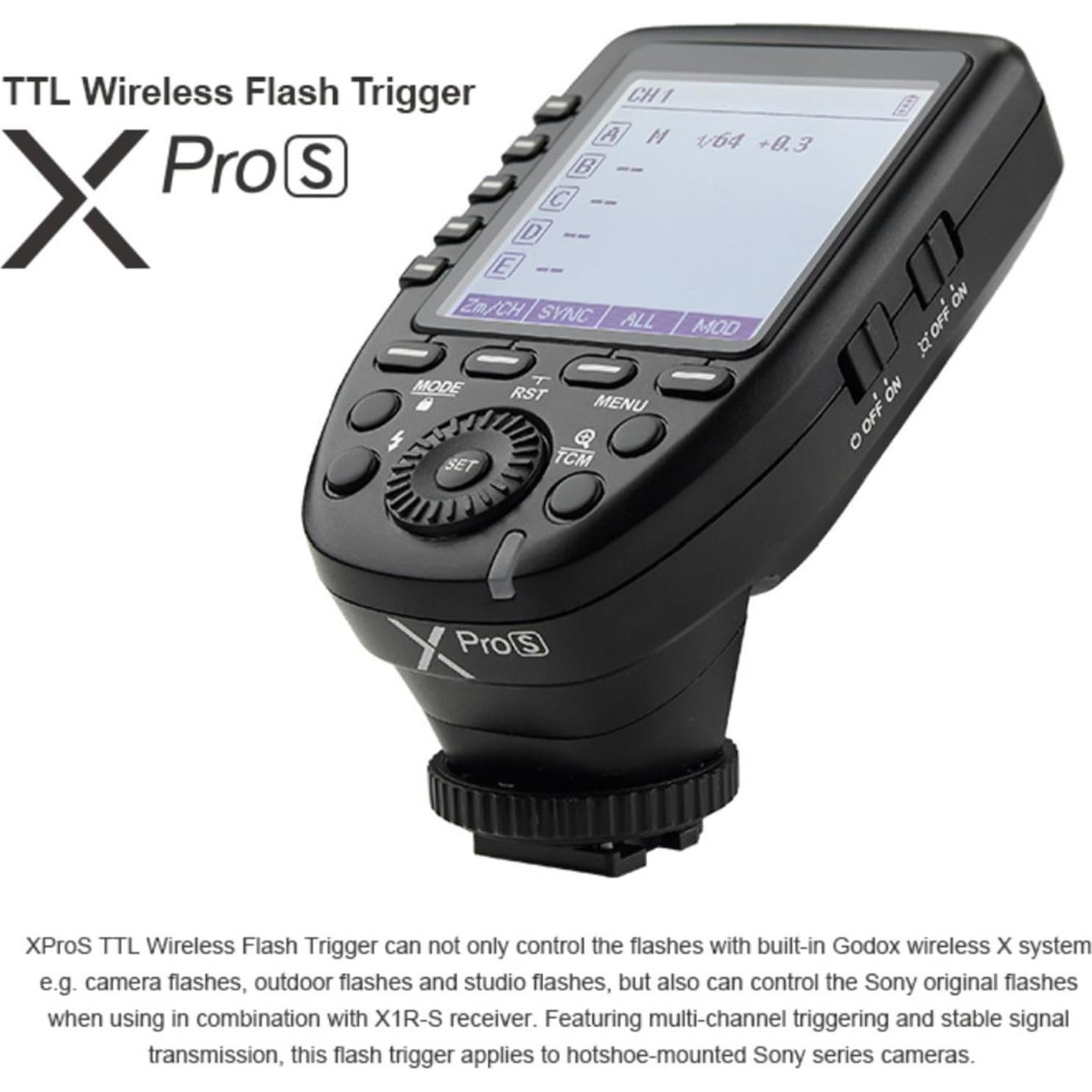 Disparador Inalámbrico TTL Godox XPro-S para Cámaras Sony
