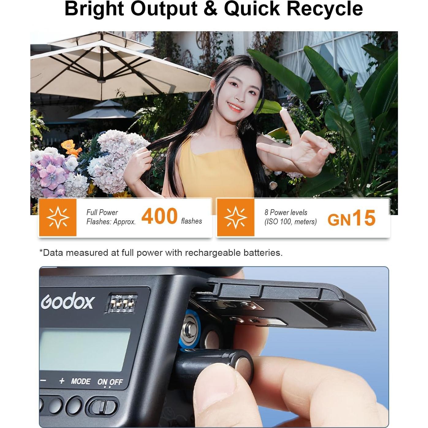 Flash Speedlite Godox TT520 III GN33 Inalámbrico para Cámaras