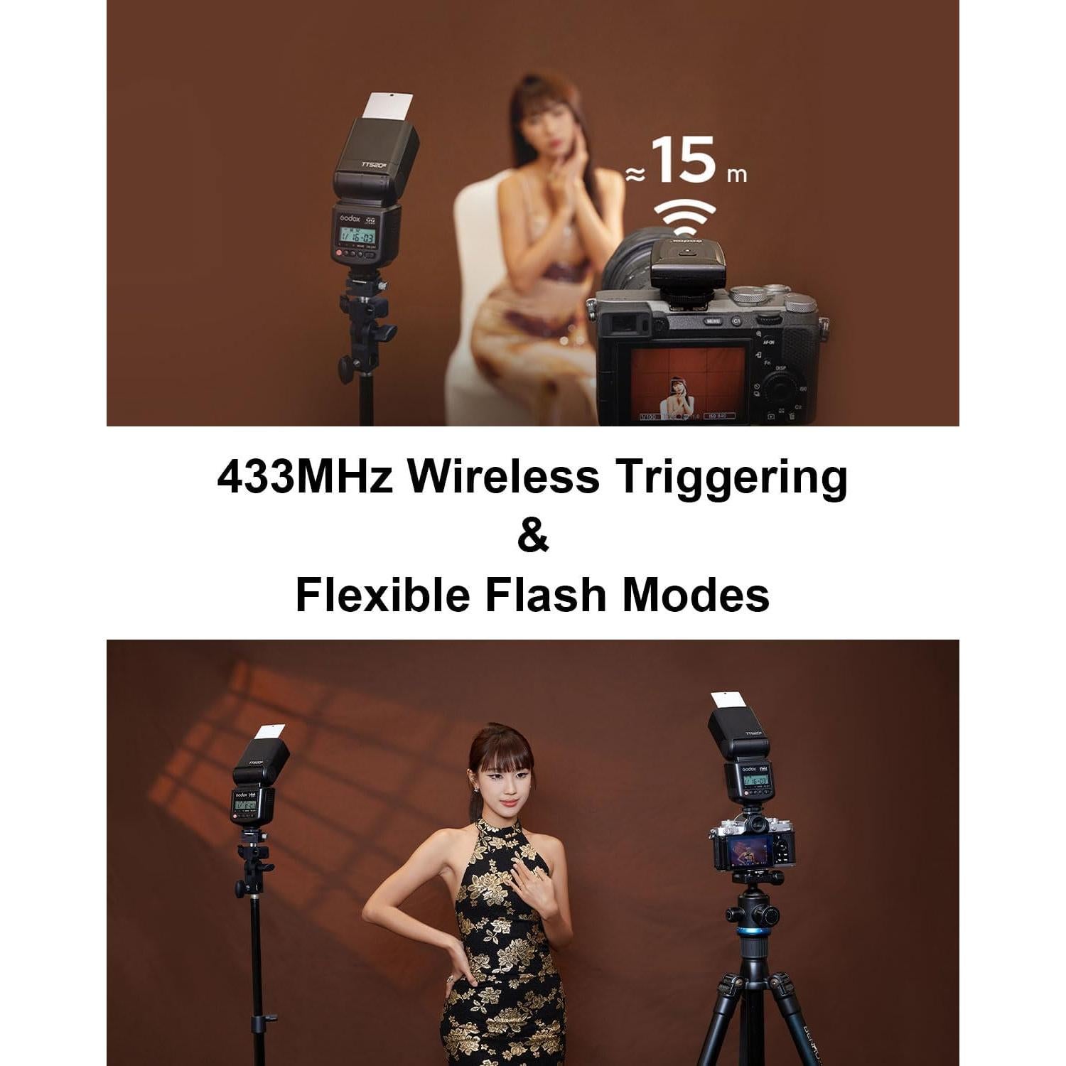Flash Speedlite Godox TT520 III GN33 Inalámbrico para Cámaras