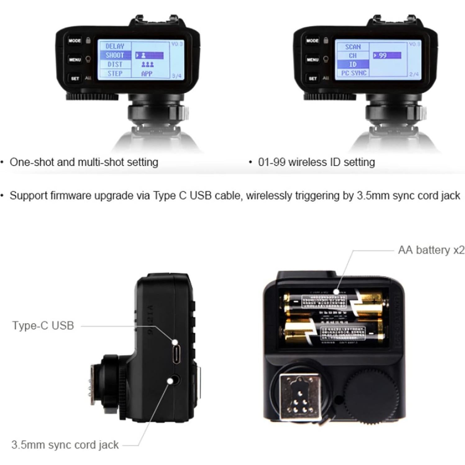 Disparador Inalámbrico TTL Godox X2T-C para Canon con Receptor