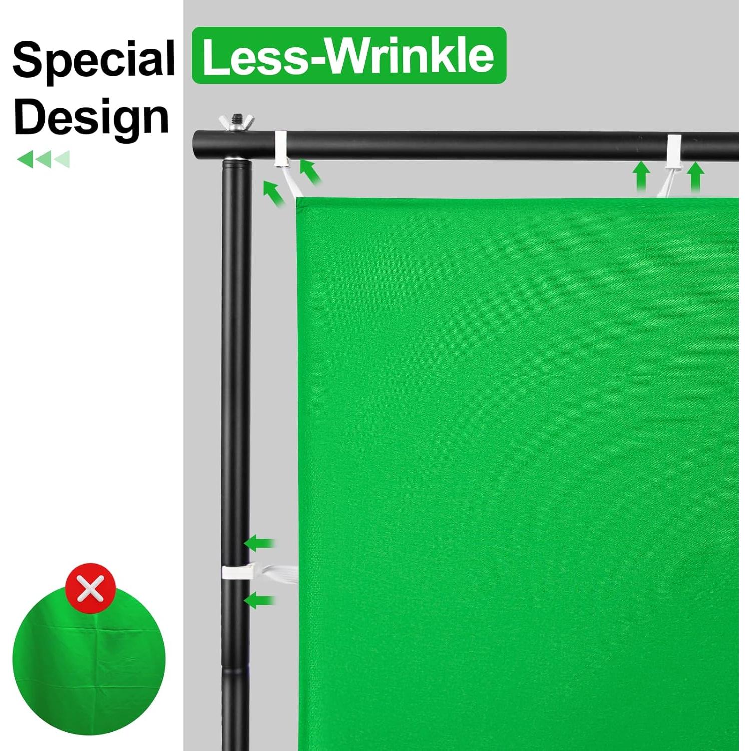 Kit de Iluminación Softbox EMART 40x40cm con Fondo Verde 2.13x3.05m