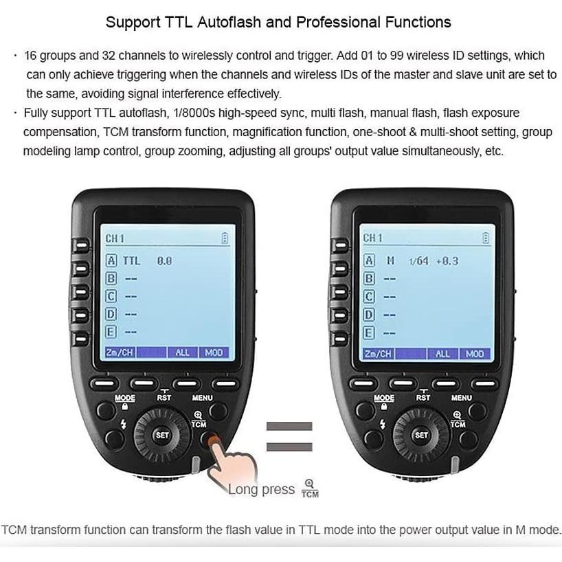 Disparador Inalámbrico Godox XPro-S TTL para Sony 1/8000s