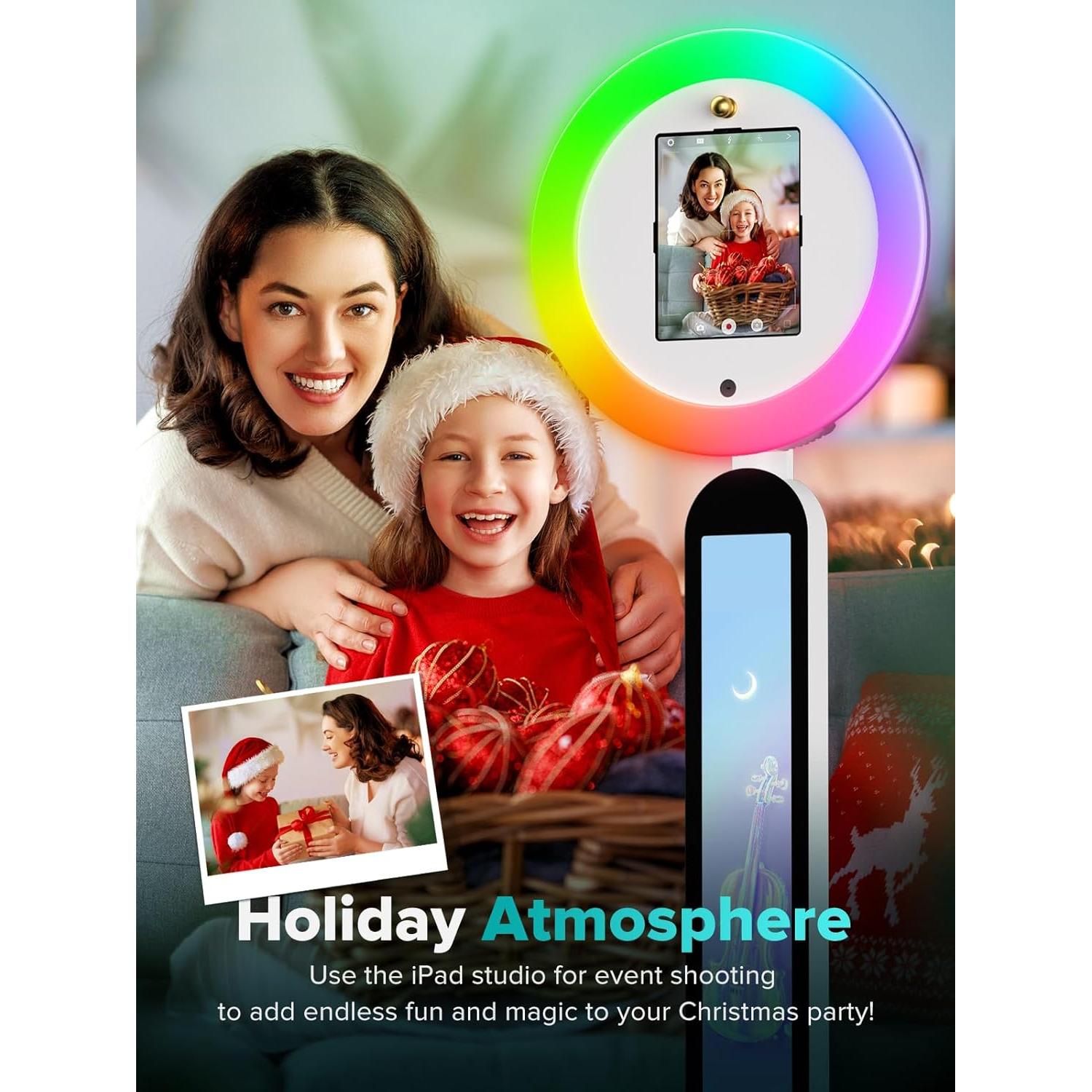 Cabina de Fotos Portátil iHorse Racing con Luz RGB y Control de Voz