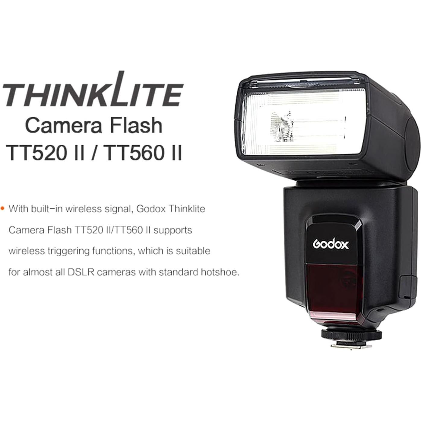 Flash Godox TT520II Speedlite Inalámbrico para DSLR Canon Nikon