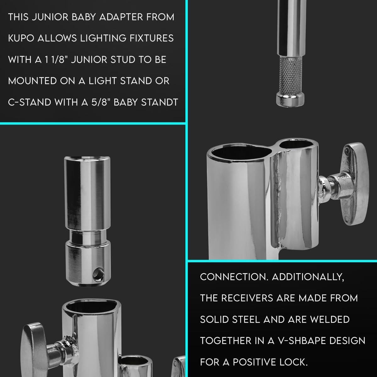Adaptador Junior Baby Flashpoint 1-1/8" a 5/8" - Acero Duradero