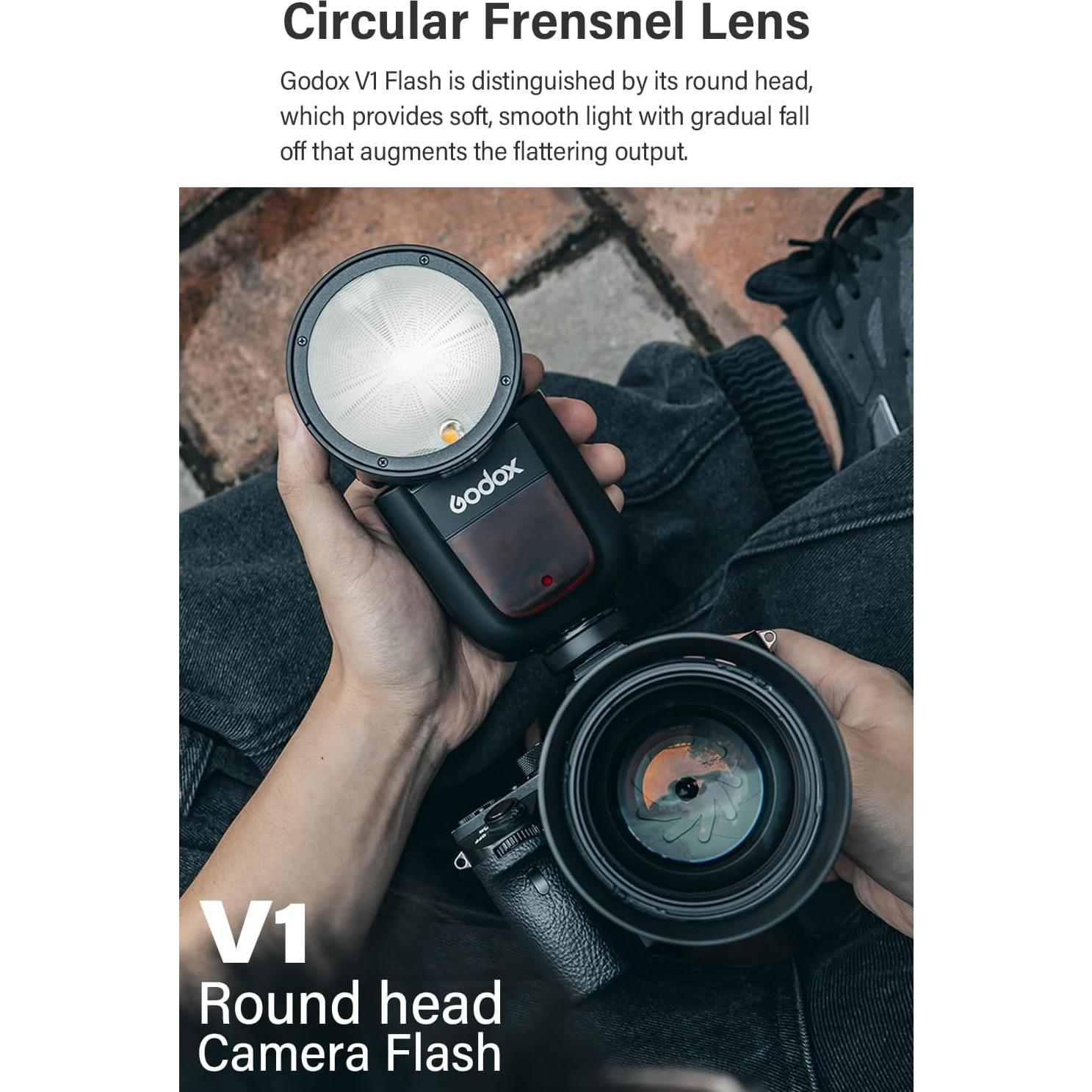 Flash Godox V1-C TTL con Kit de Accesorios AK-R1 para Canon