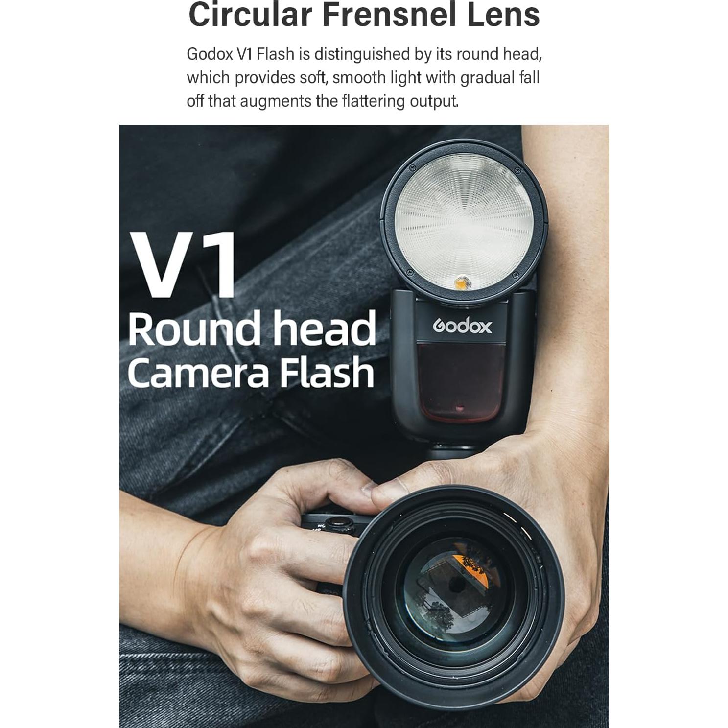 Flash Godox V1-C TTL con Kit de Accesorios AK-R1 para Canon