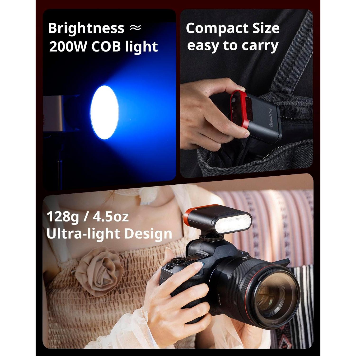 Flash Mini RS20 SmallRig para Canon y Sony, 2000mAh, 500 Flashes