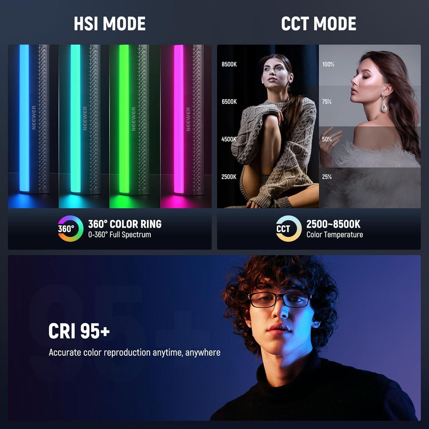 Varita de Luz RGB NEEWER TL21C con Trípode de Escritorio