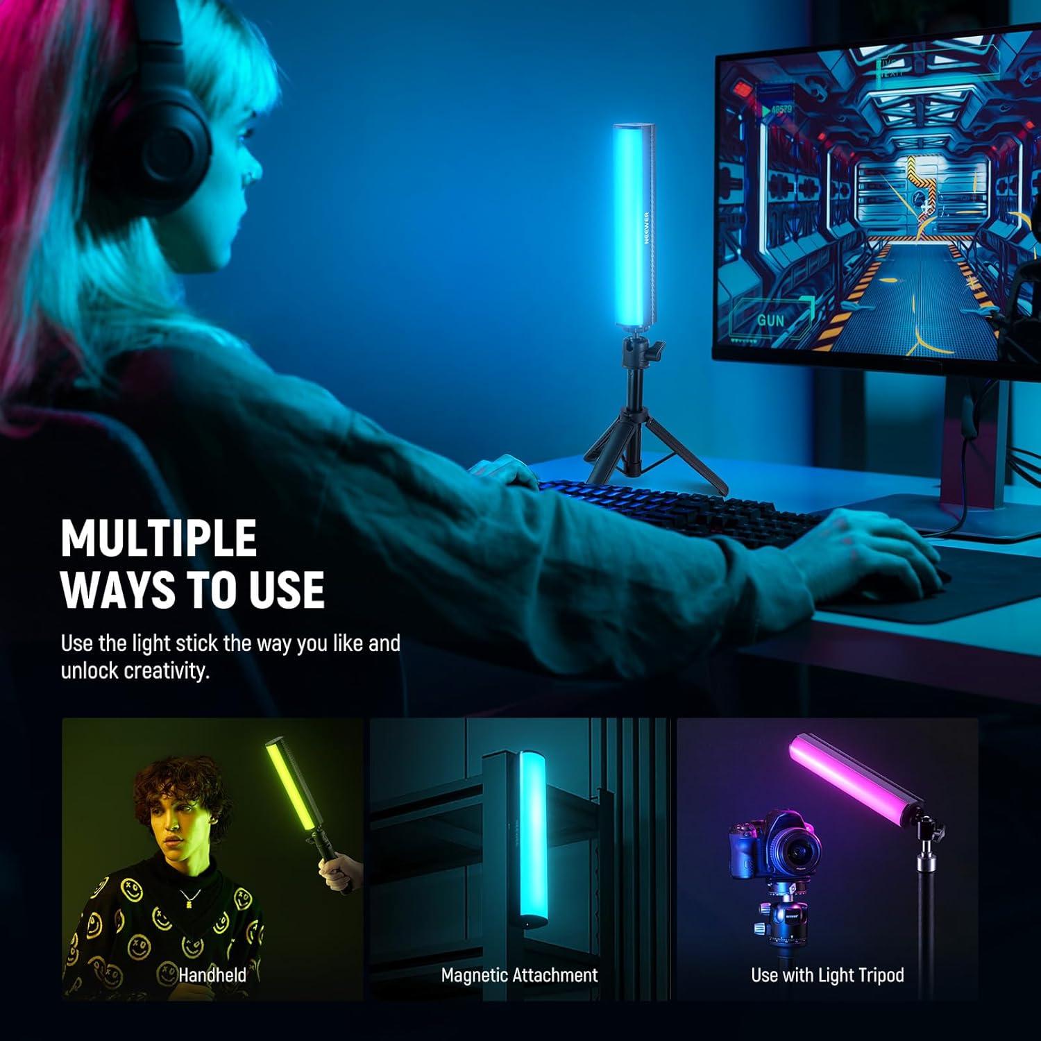 Varita de Luz RGB NEEWER TL21C con Trípode de Escritorio