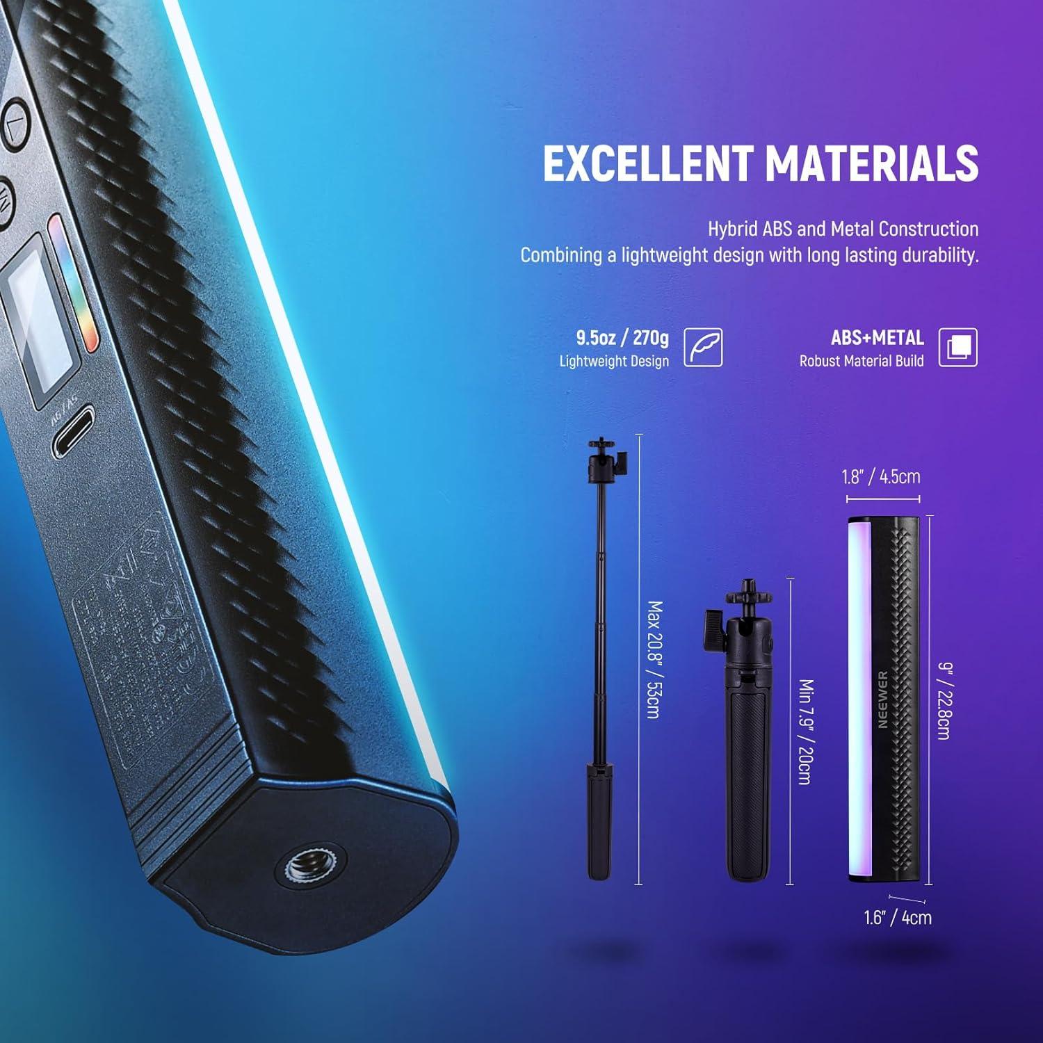 Varita de Luz RGB NEEWER TL21C con Trípode de Escritorio