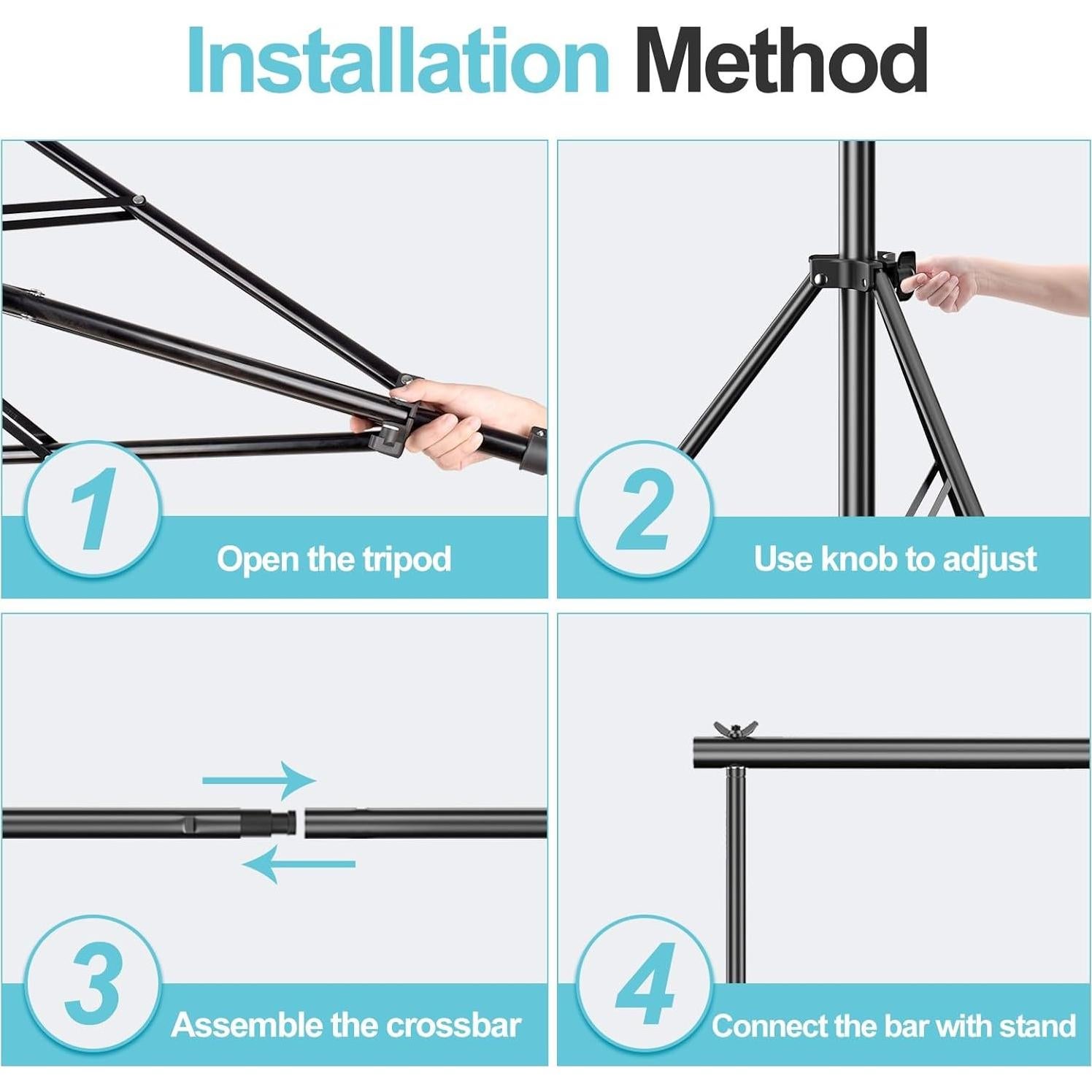 Soporte de Fondo Ajustable EMART 2.74m x 3.05m para Fotografía