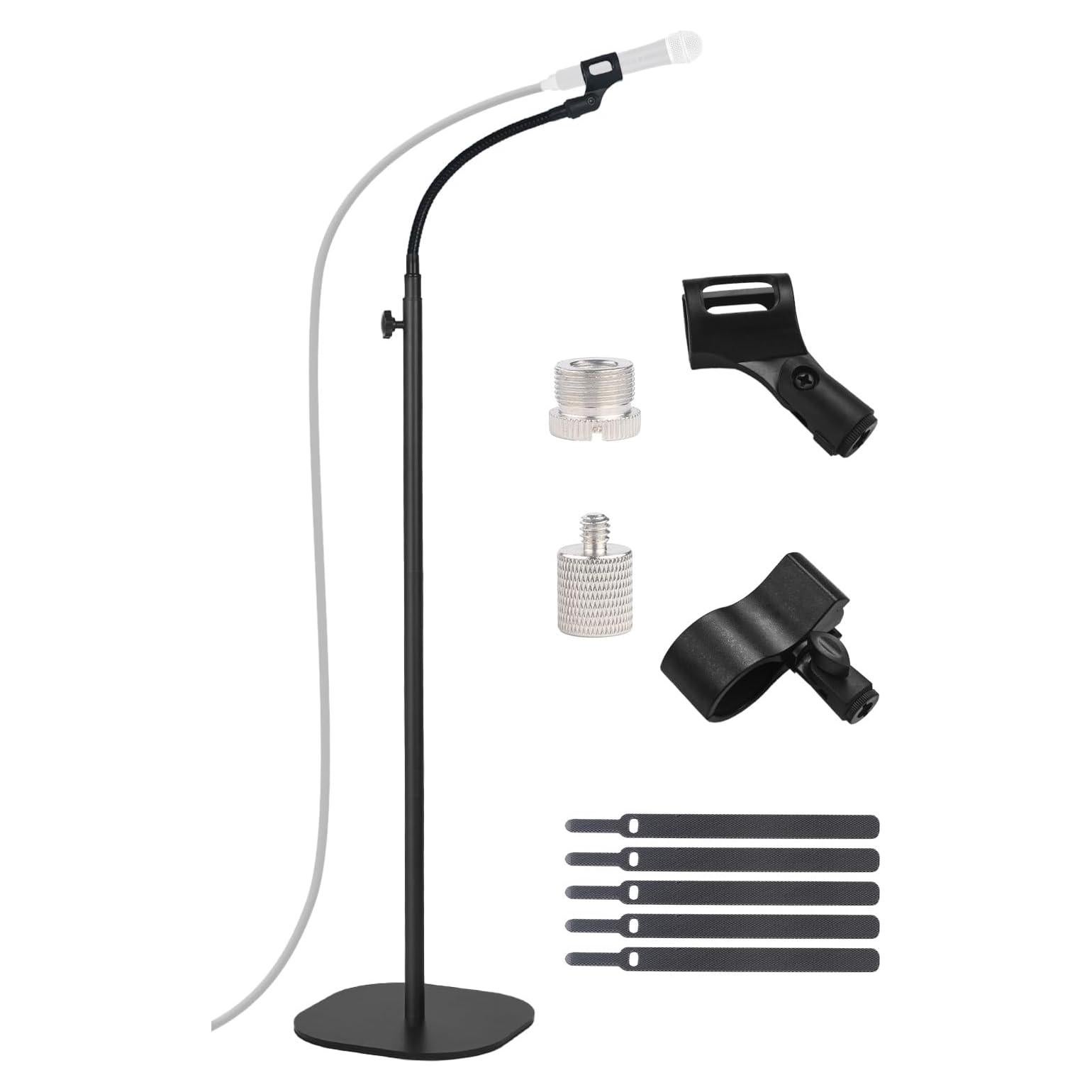 Soporte de Micrófono Flexible Ajustable 91-168 cm Negro