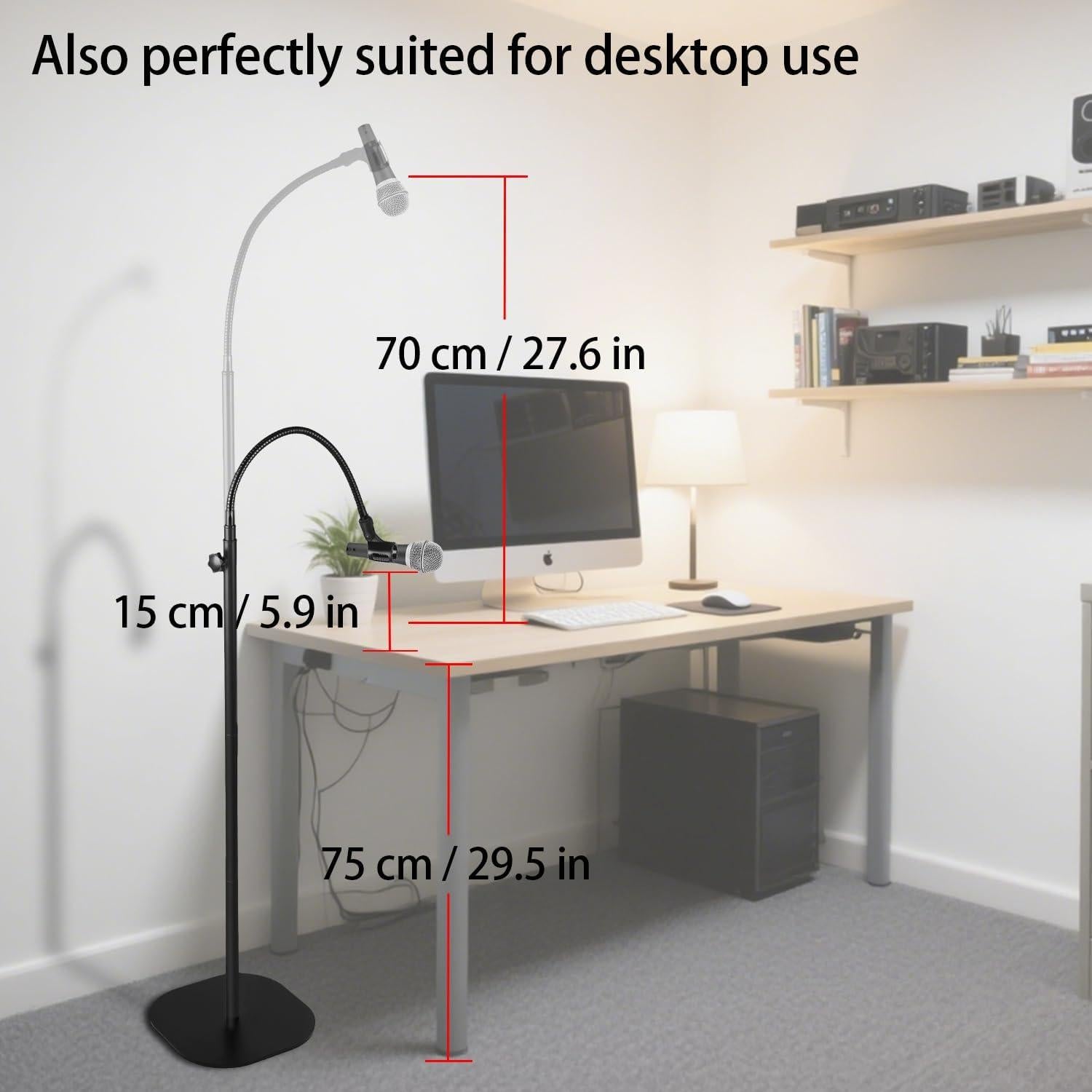 Soporte de Micrófono Flexible Ajustable 91-168 cm Negro