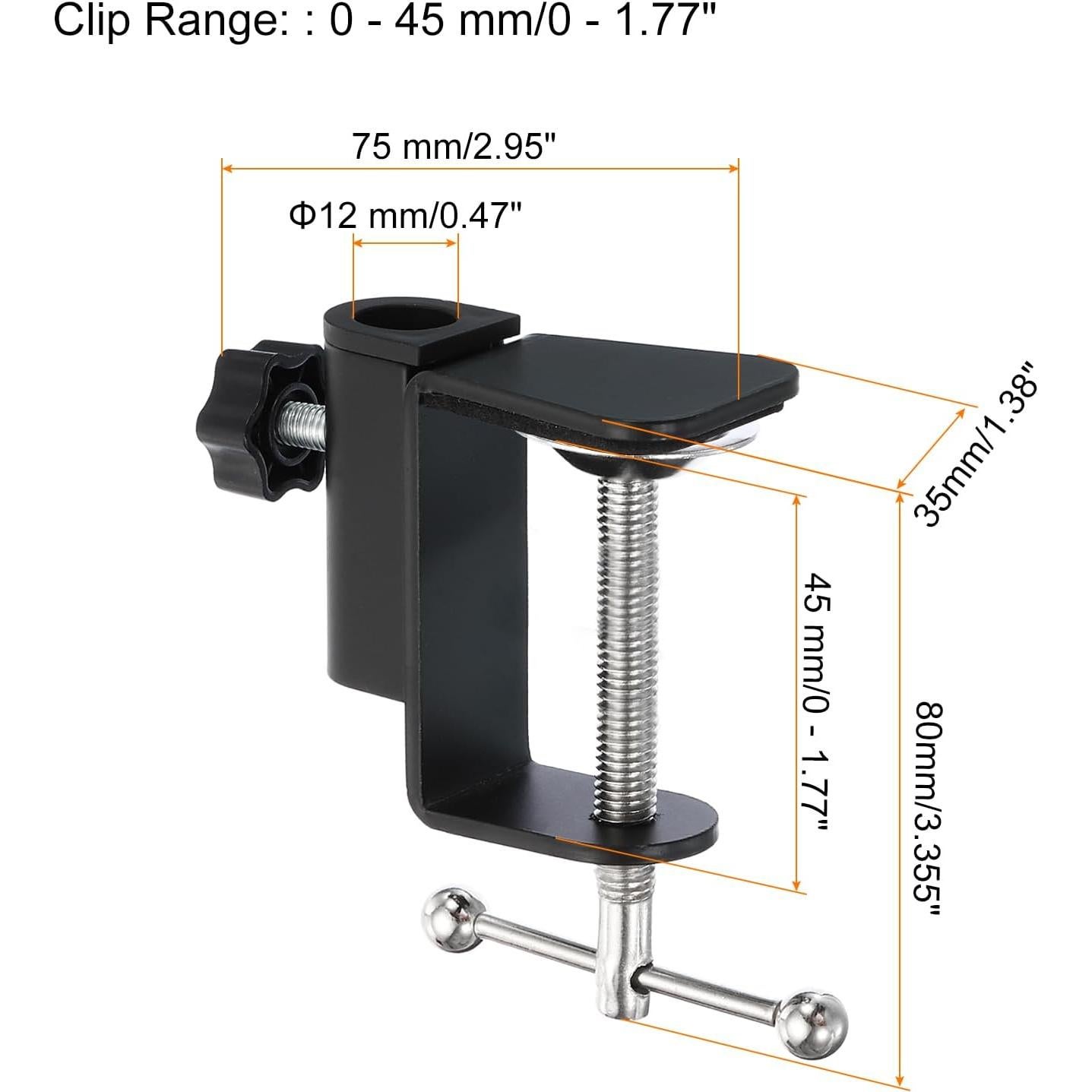Abrazadera de Escritorio PATIKIL de Aluminio Negro 80x35x75mm