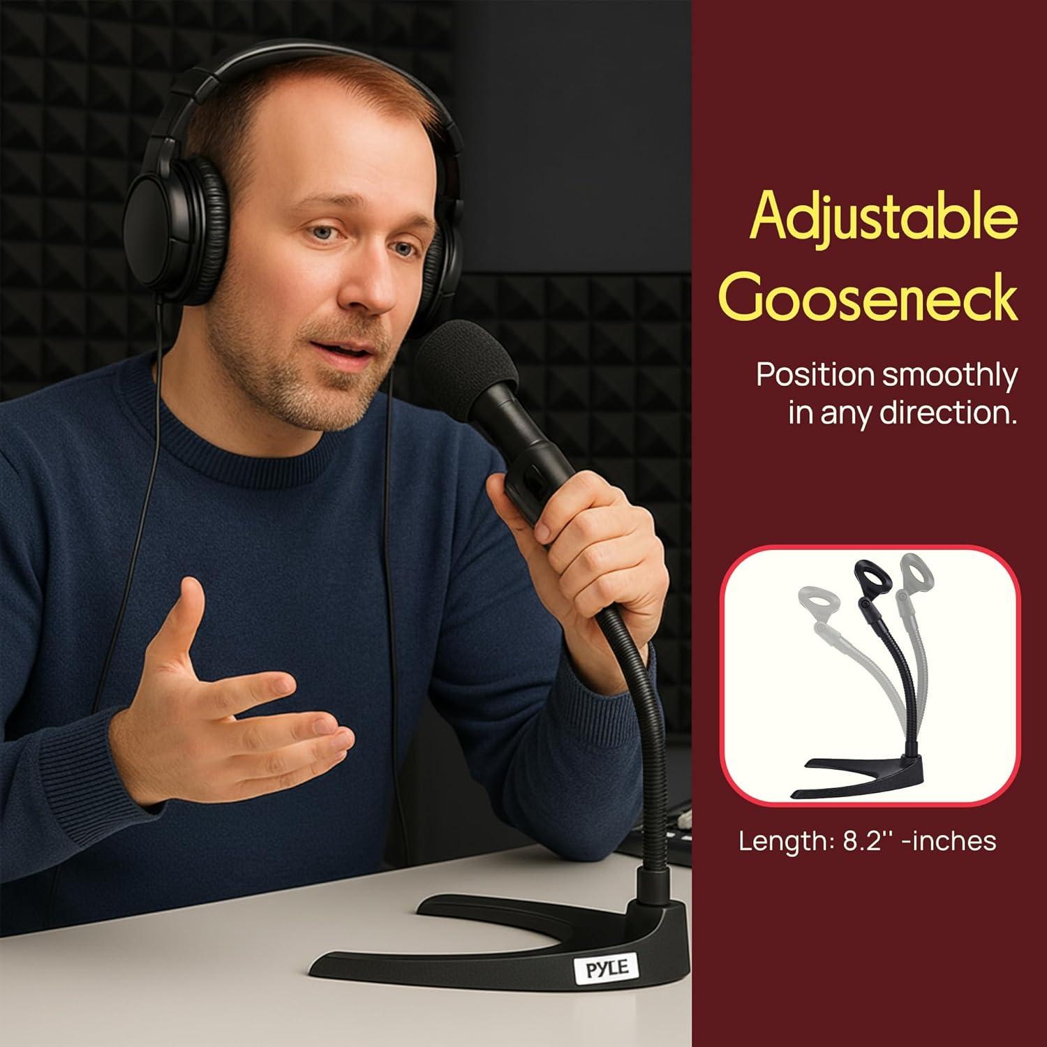 Soporte de Micrófono de Escritorio Pyle PMKS8X2 Ajustable 2 Pzas