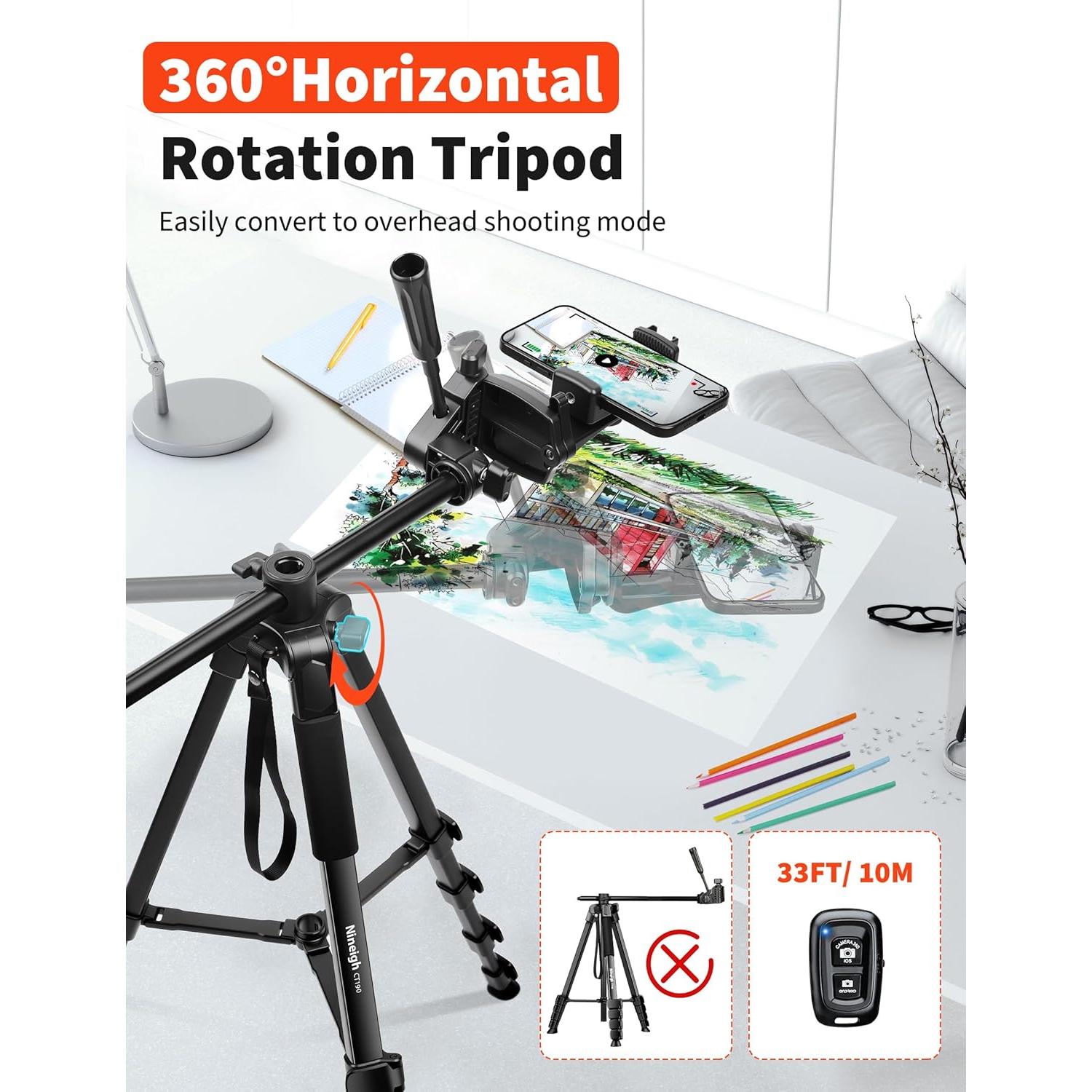 Trípode para Teléfono Nineigh CT190 75 Pulgadas Aluminio