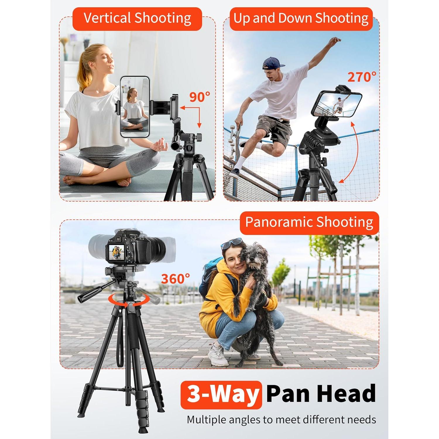 Trípode para Teléfono Nineigh CT190 75 Pulgadas Aluminio