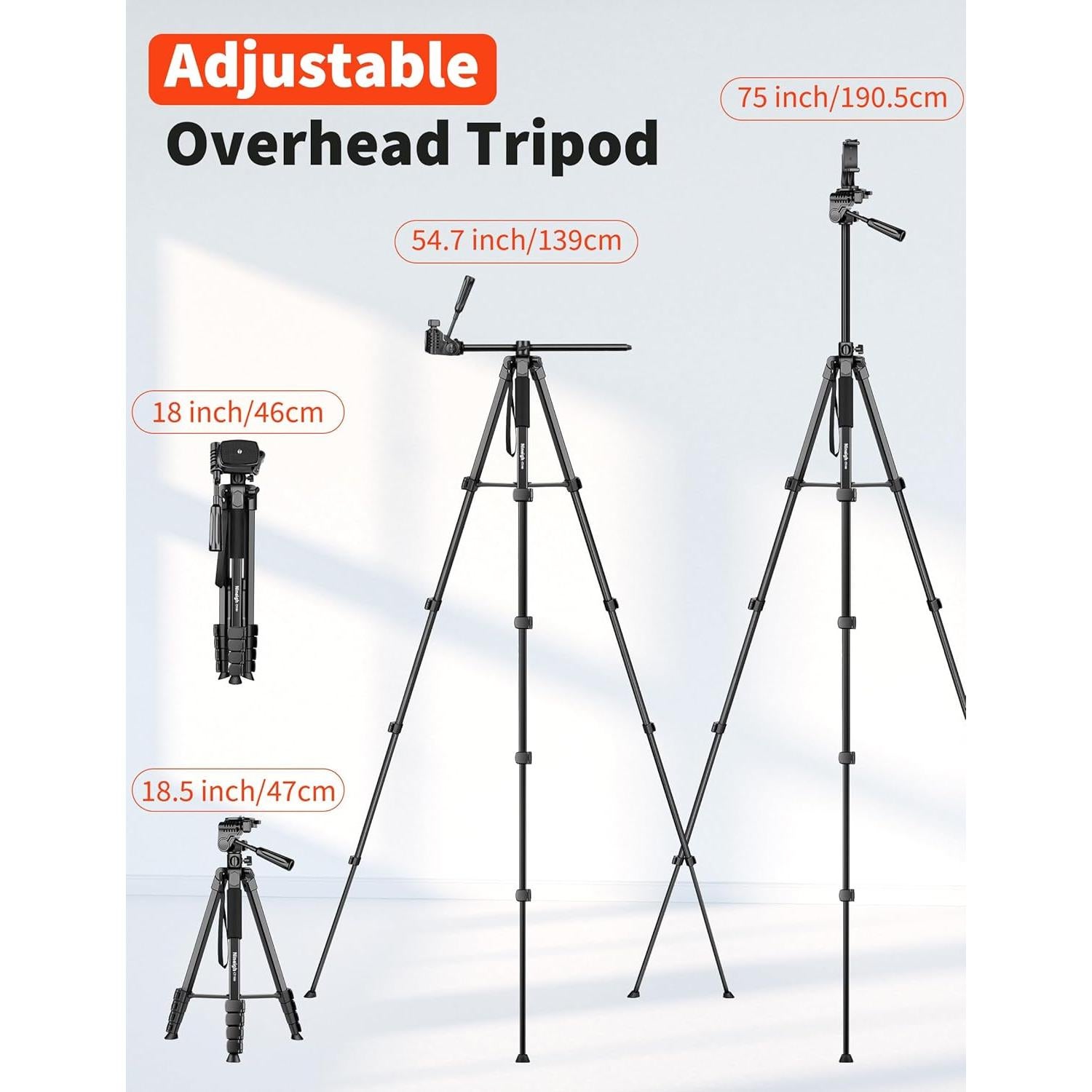 Trípode para Teléfono Nineigh CT190 75 Pulgadas Aluminio