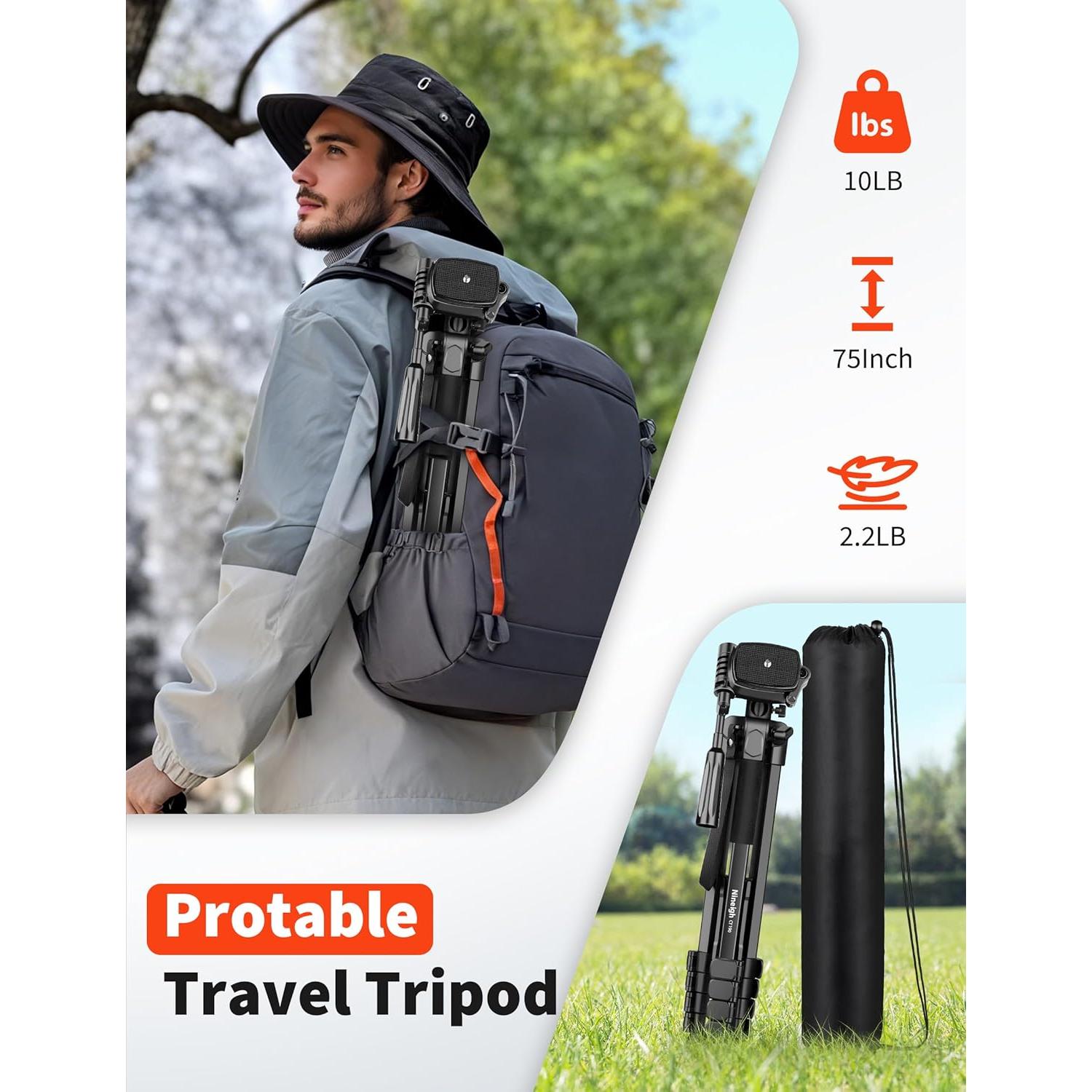 Trípode para Teléfono Nineigh CT190 75 Pulgadas Aluminio