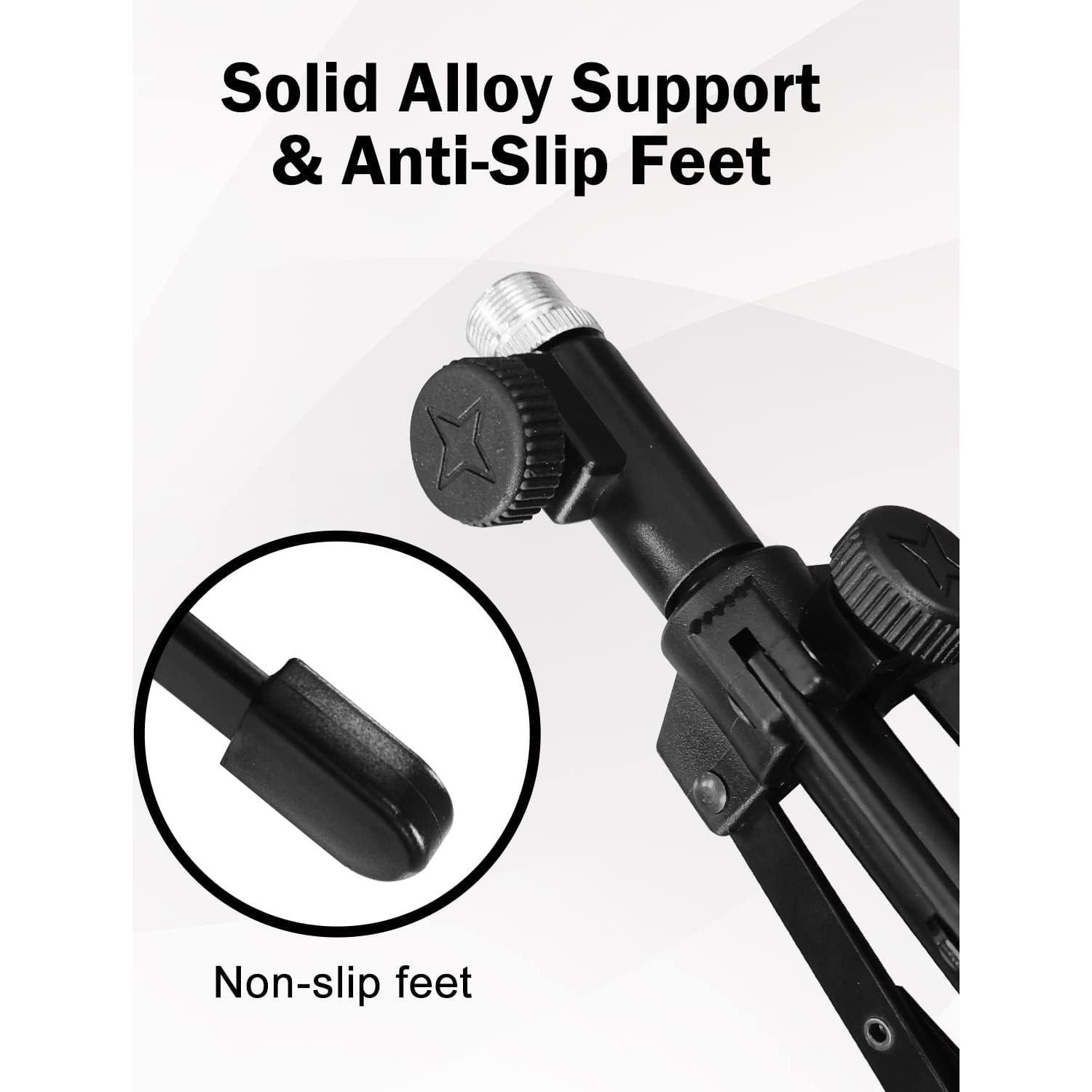 Soporte de Micrófono Plegable en Trípode Ajustable Negro