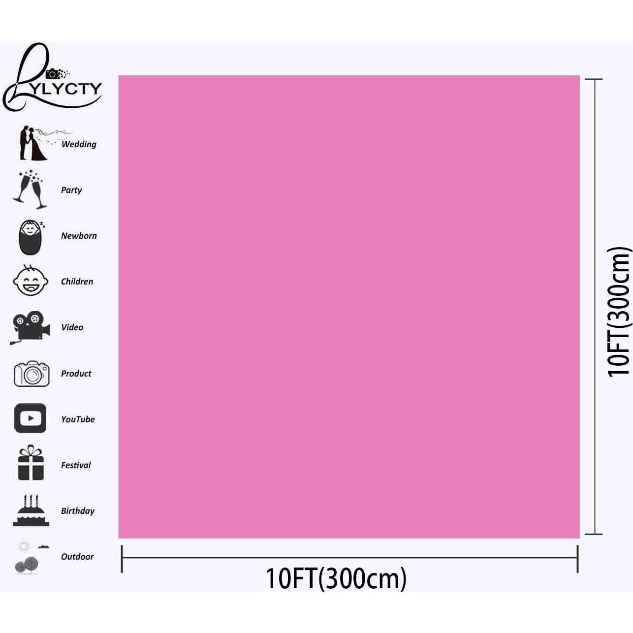 Fondo de Tela No Tejida Rosa 3x3m para Fotografía Estudio