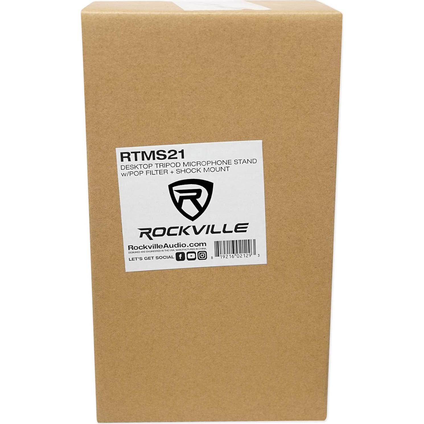 Soporte de Micrófono Rockville RTMS21 con Filtro Antipop