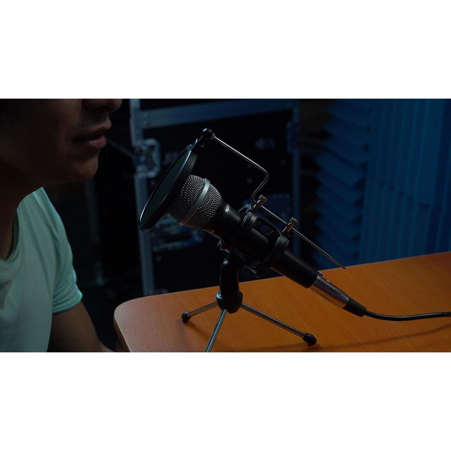 Soporte de Micrófono Rockville RTMS21 con Filtro Antipop