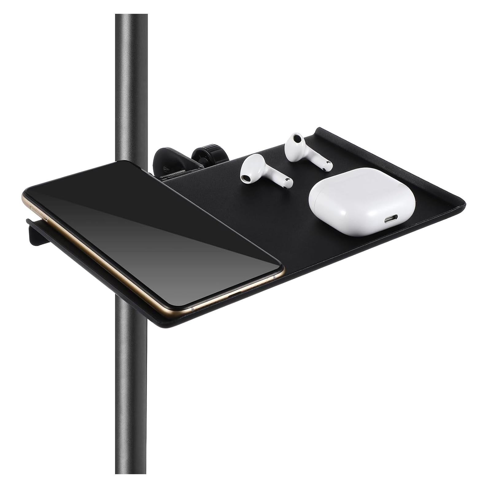 Bandeja Soporte Micrófono Universal Ajustable 20x19cm Negro