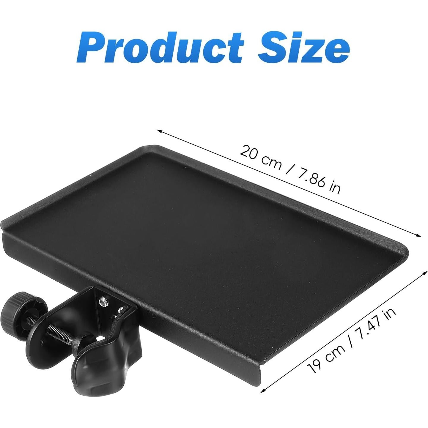 Bandeja Soporte Micrófono Universal Ajustable 20x19cm Negro