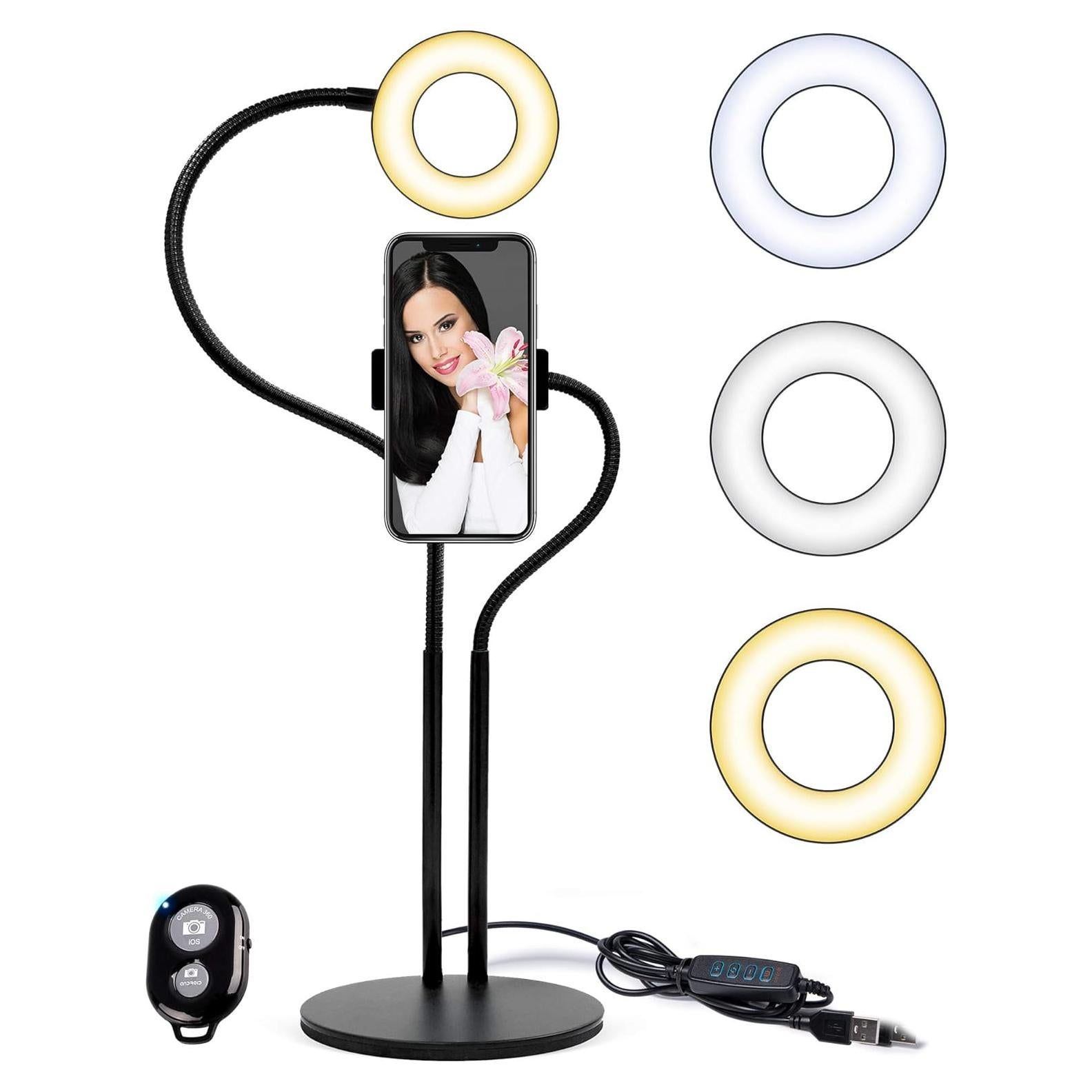 Soporte para teléfono con luz de anillo LED Merkury 60 cm