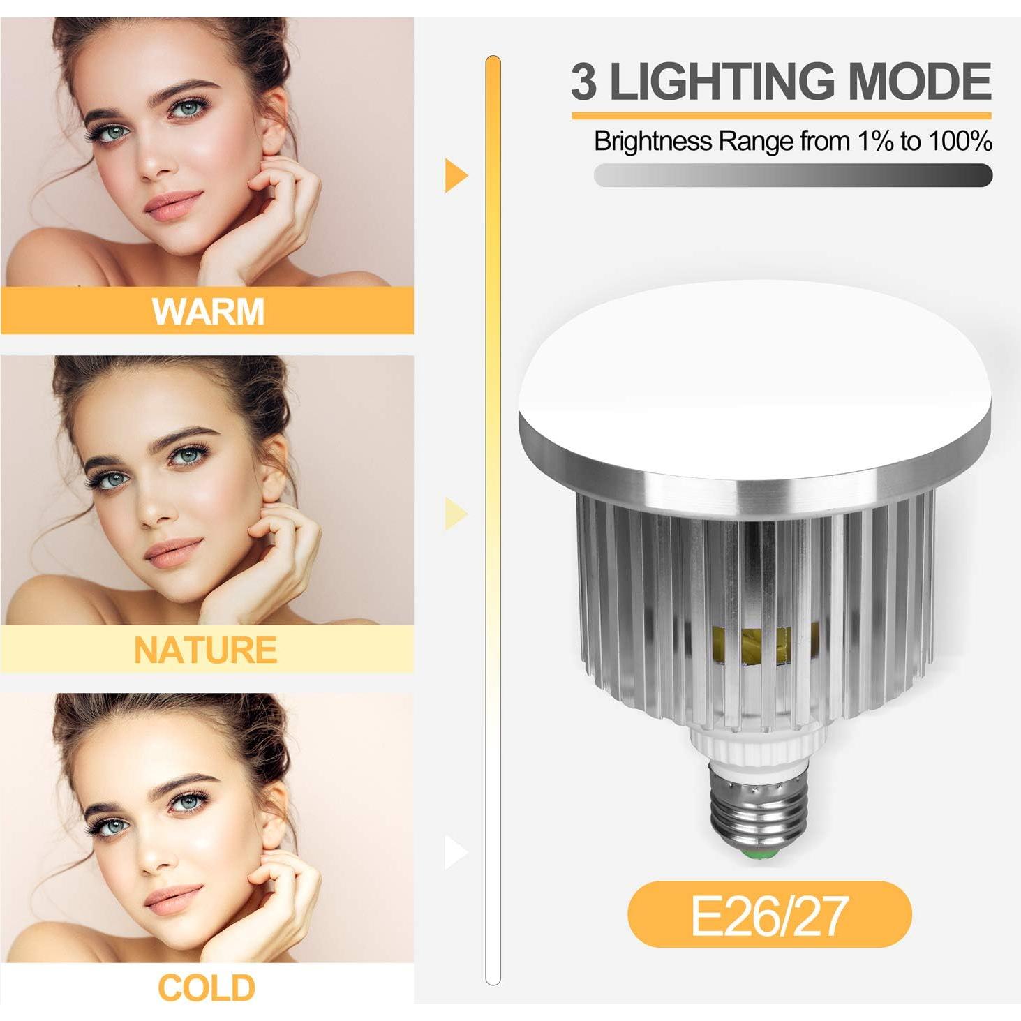 Kit de Iluminación Softbox EMART 40x40cm con Bombillas LED 85W