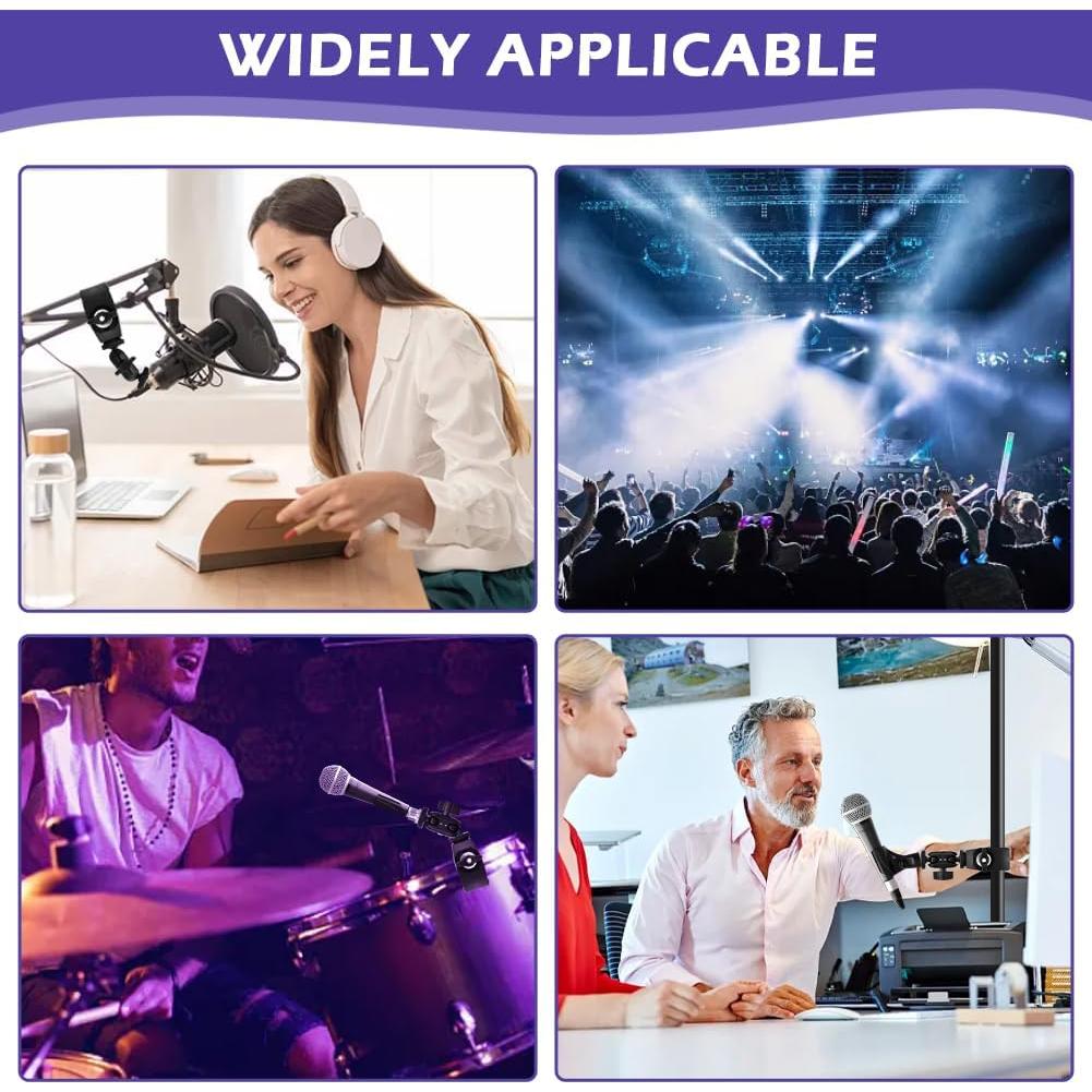 Pinza de Cangrejo Mic Negro con Adaptador 1/4" a 5/8"