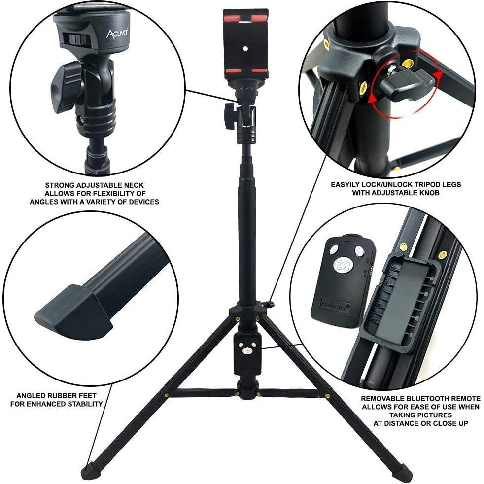 Monopod Trípode Extensible Acuvar 137 cm Aluminio con Control Remoto