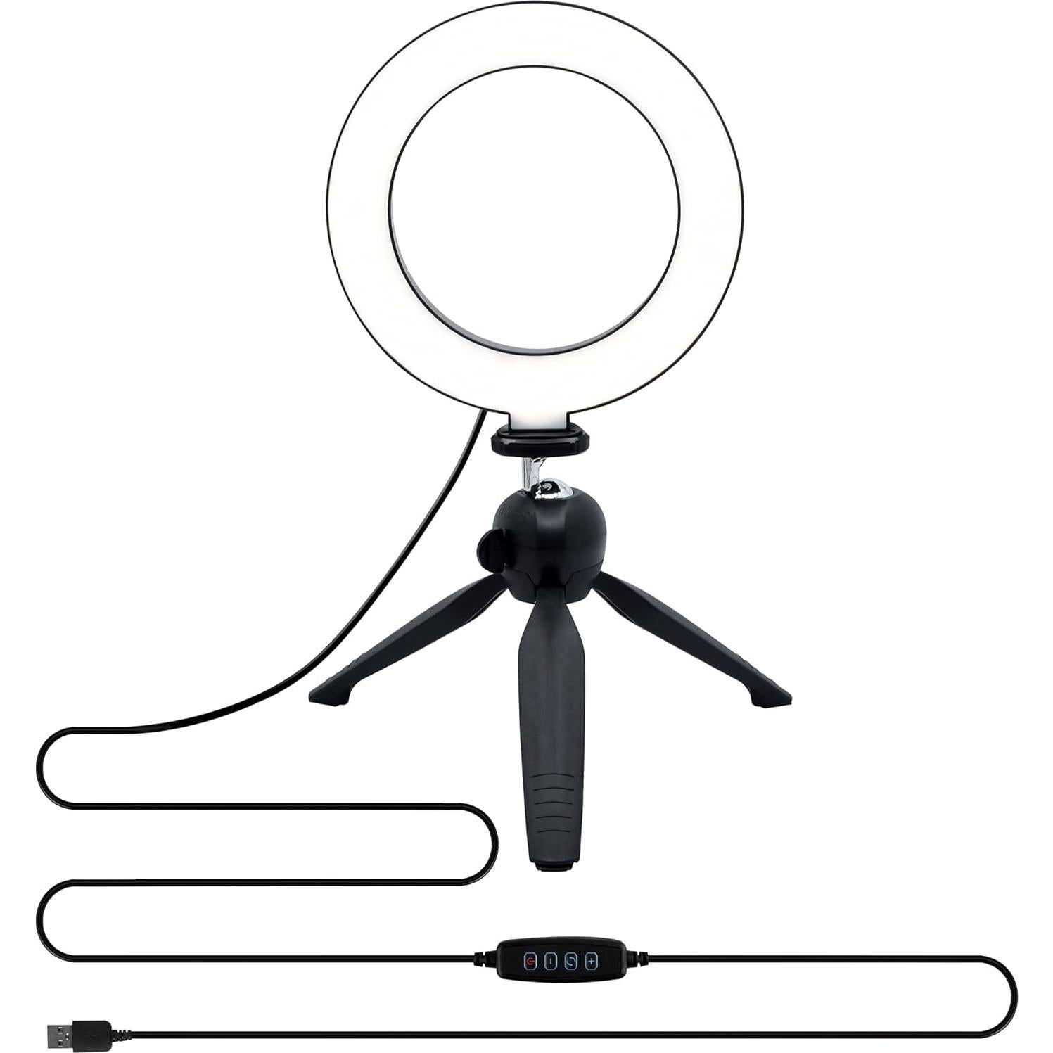 Luz de Anillo LED Xtreme 15.24cm con Trípode y Soporte