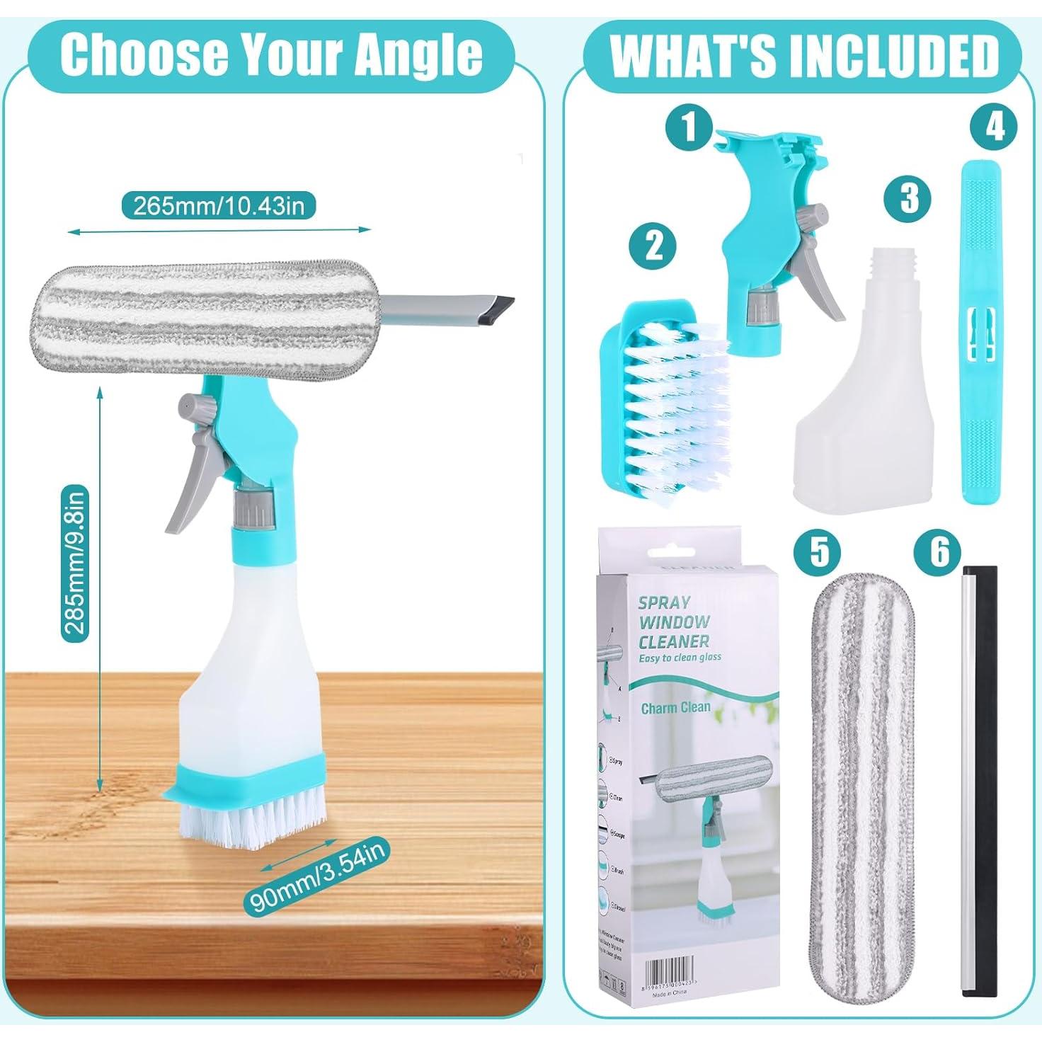 Limpiador de Ventanas 4 en 1 Feiyonec - Rociador y Cepillo